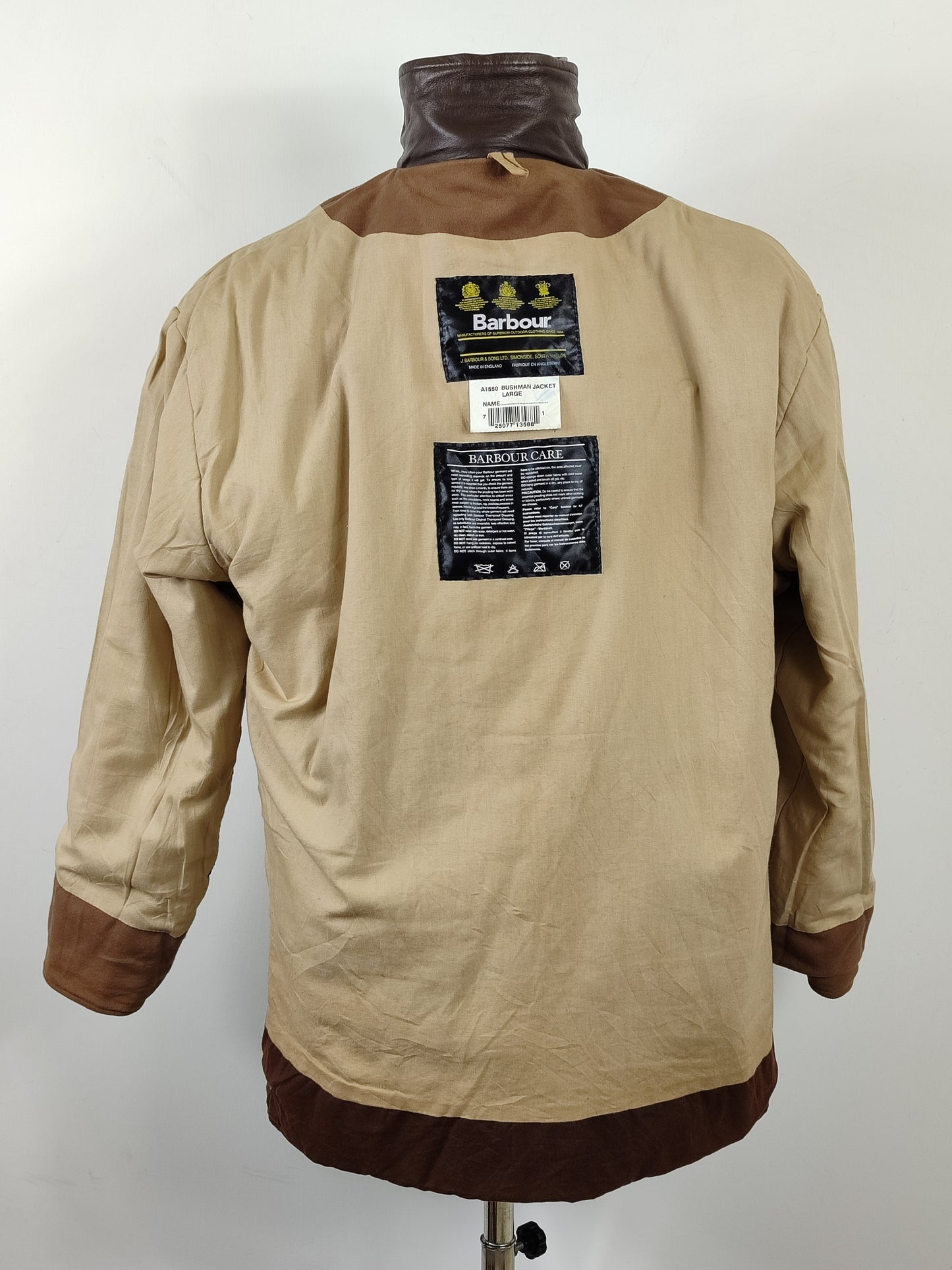 Barbour Giacca Uomo Bushman Marrone Large- Man Wax Brown Bushman Jacket Size Large