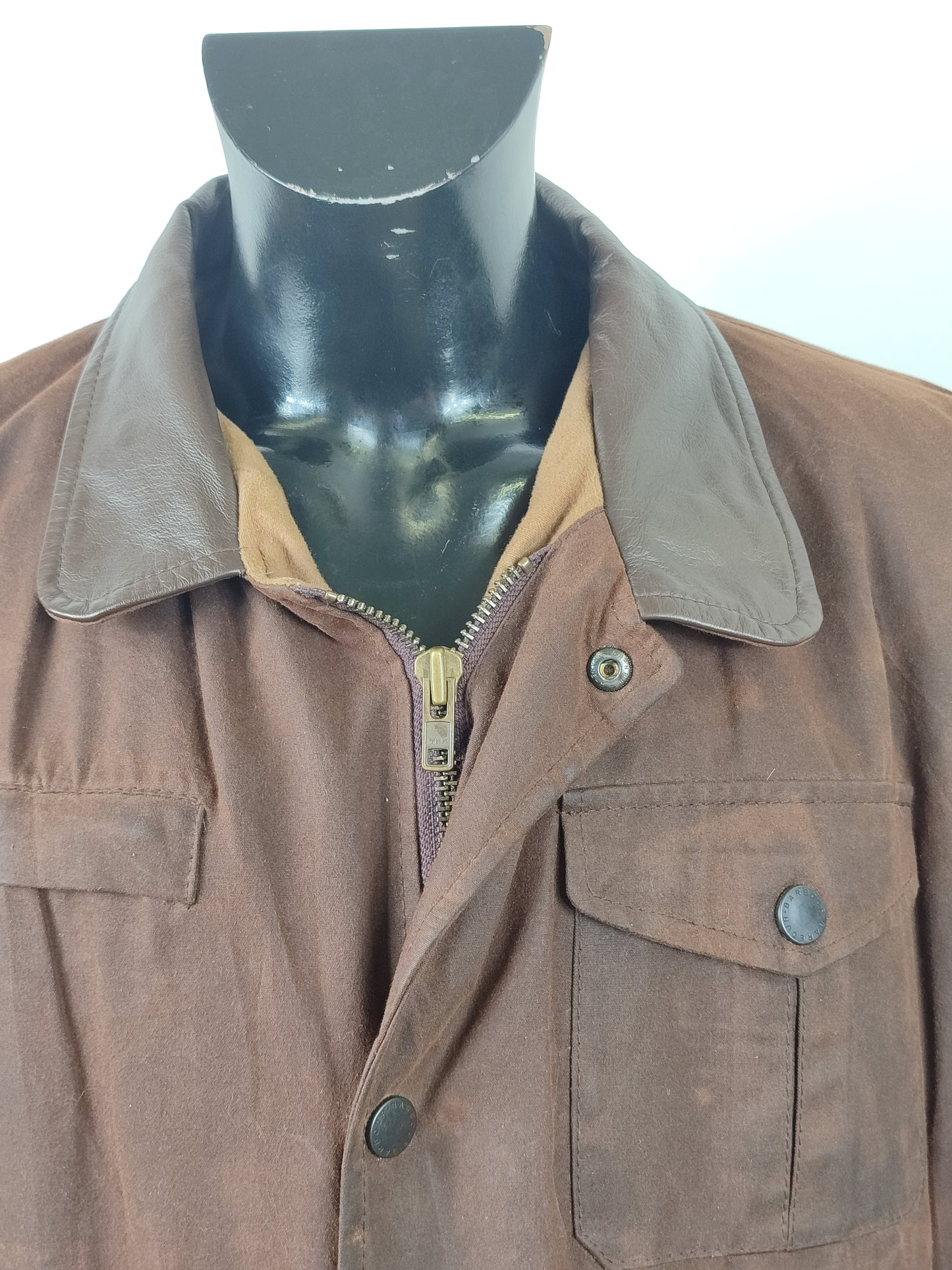 Barbour Giacca Uomo Bushman Marrone Large- Man Wax Brown Bushman Jacket Size Large