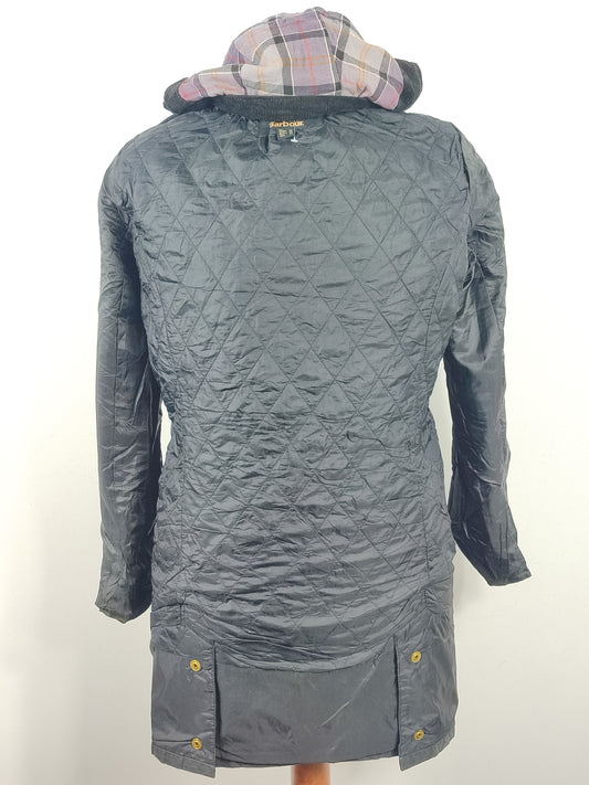 Parka Barbour International da donna cerato nero Uk14 - Lady Waxed Jacket with hood Medium