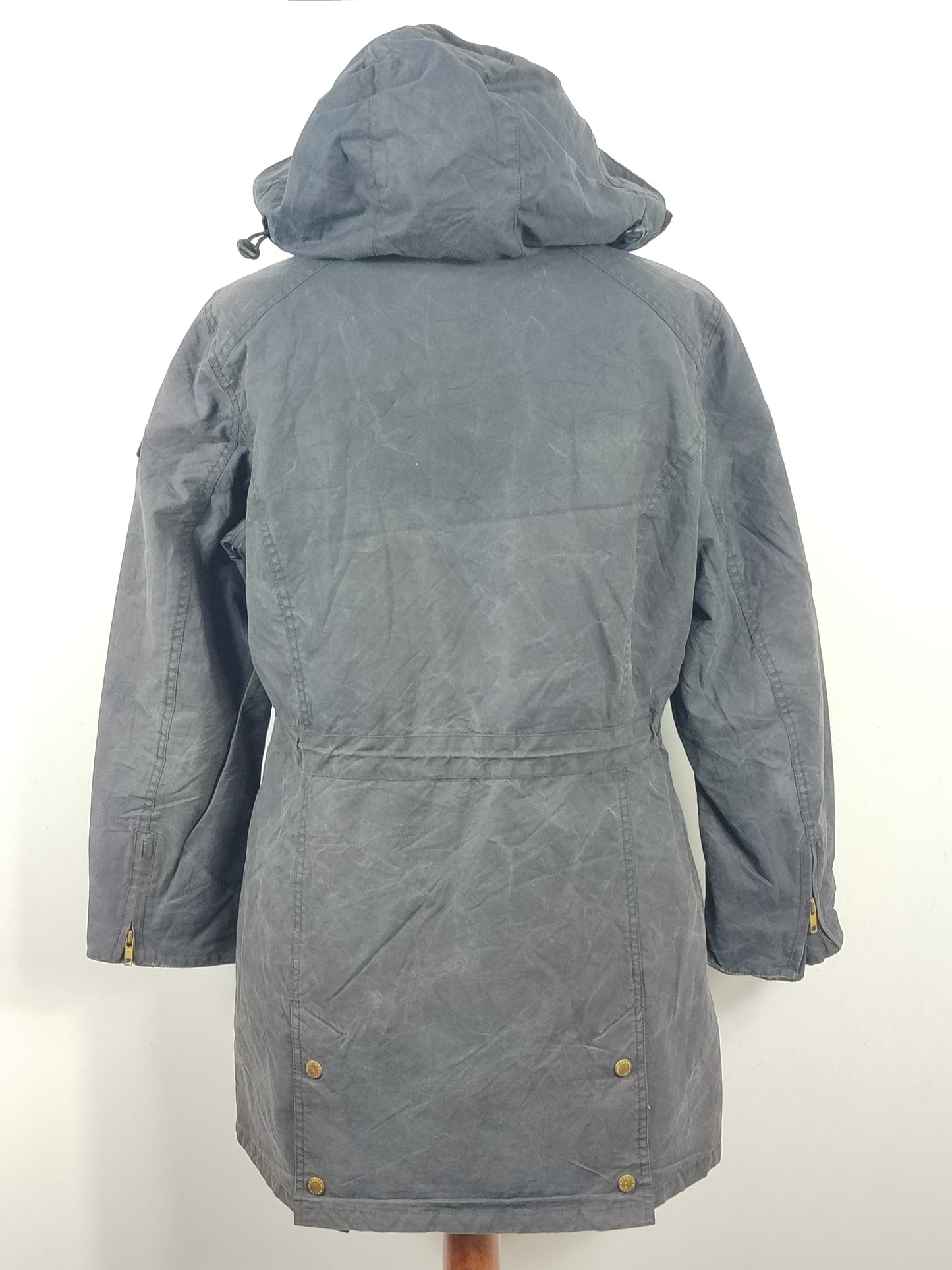 Parka Barbour International da donna cerato nero Uk14 - Lady Waxed Jacket with hood Medium