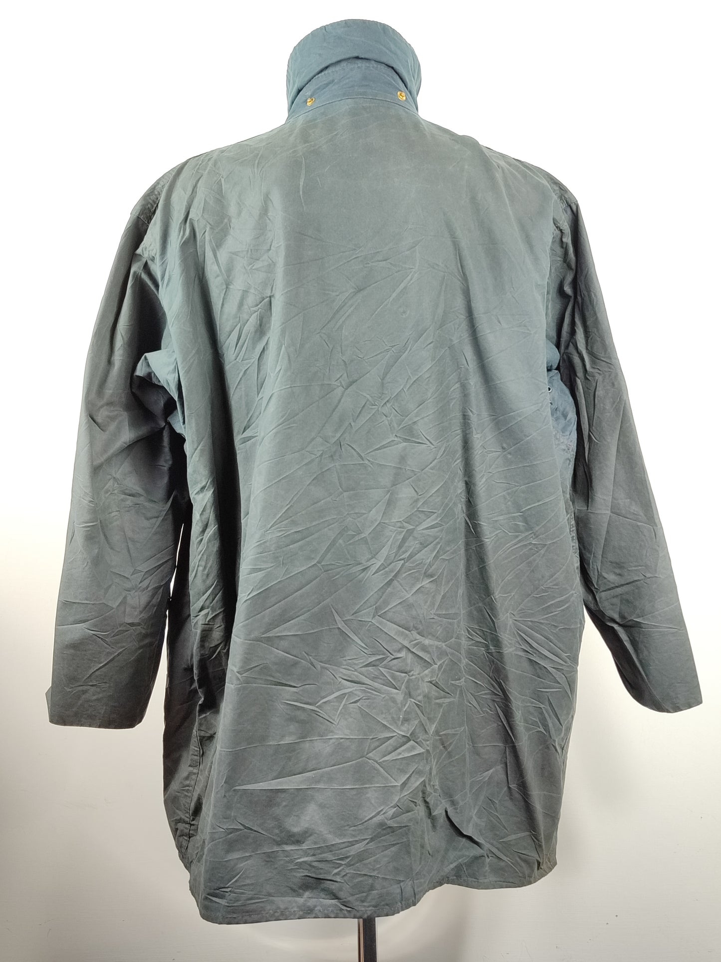 Barbour Giacca Border blu Vintage Uomo Cerata C50/127 cm -Navy wax Border coat size XXL