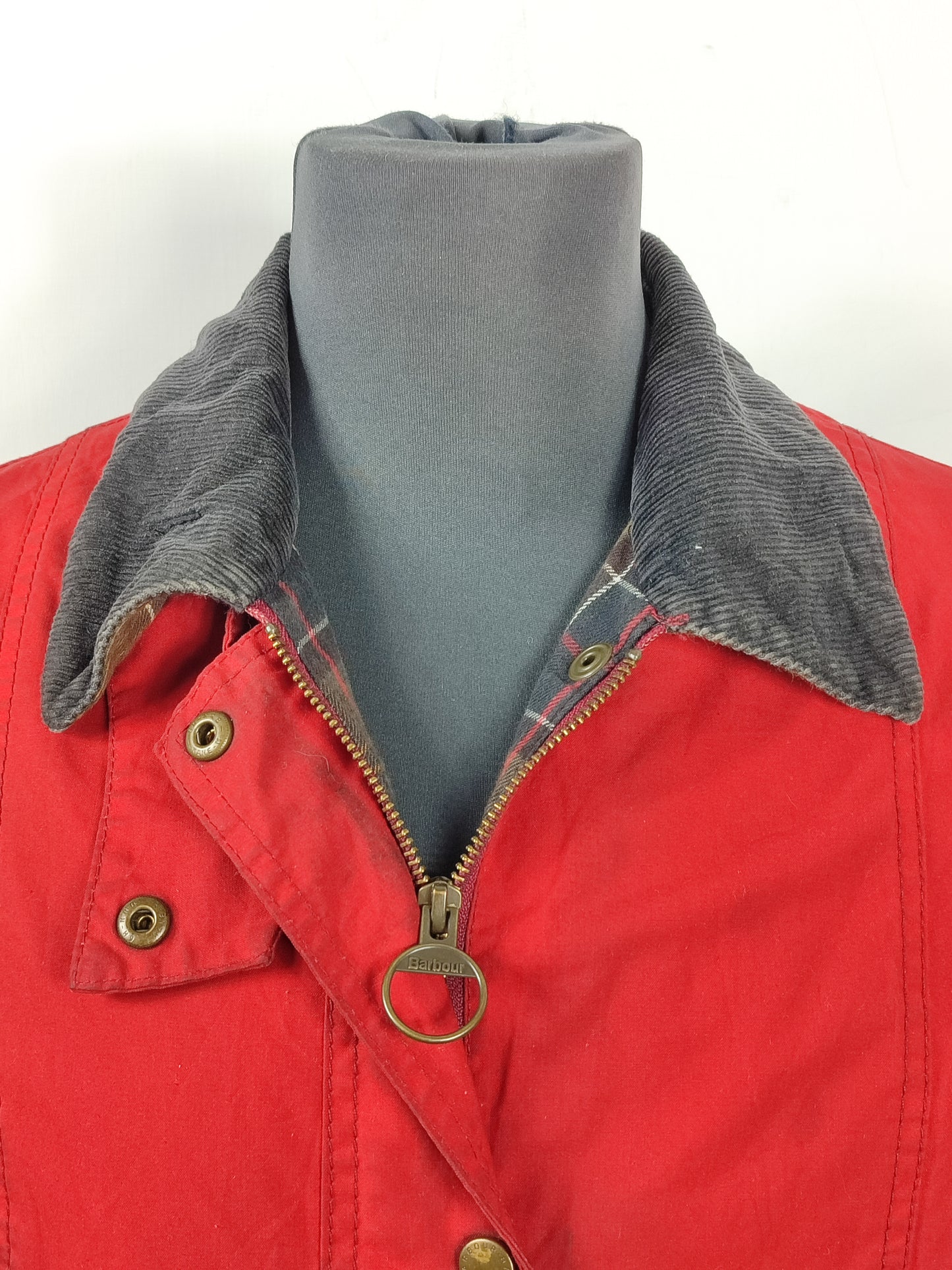 Giacca Barbour donna rosso Vintage Beadnell Uk 12 Medium-Lady Red Vintage Beadnell M
