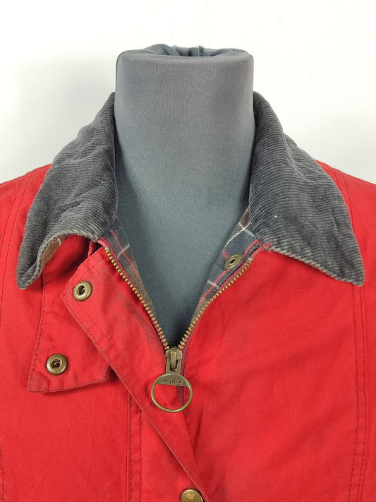 Giacca Barbour donna rosso Vintage Beadnell Uk 12 Medium-Lady Red Vintage Beadnell M