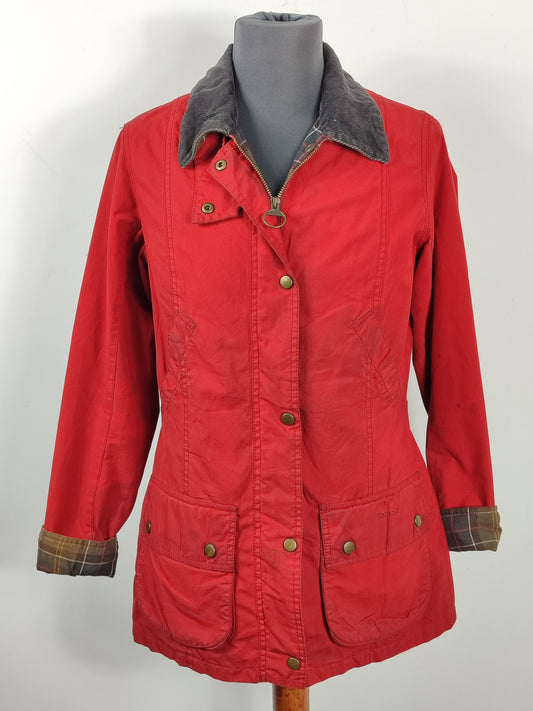Giacca Barbour donna rosso Vintage Beadnell Uk 12 Medium-Lady Red Vintage Beadnell M
