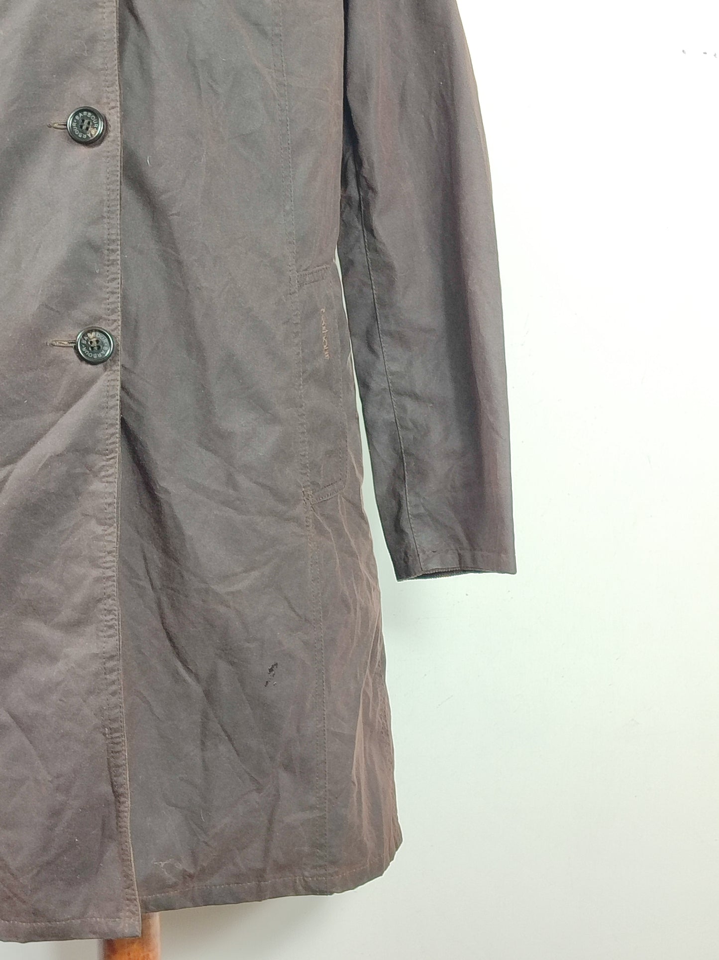 Trench Barbour marrone cerato donna Medium Uk14 - Georgina Wax Trench Jacket brown uk14