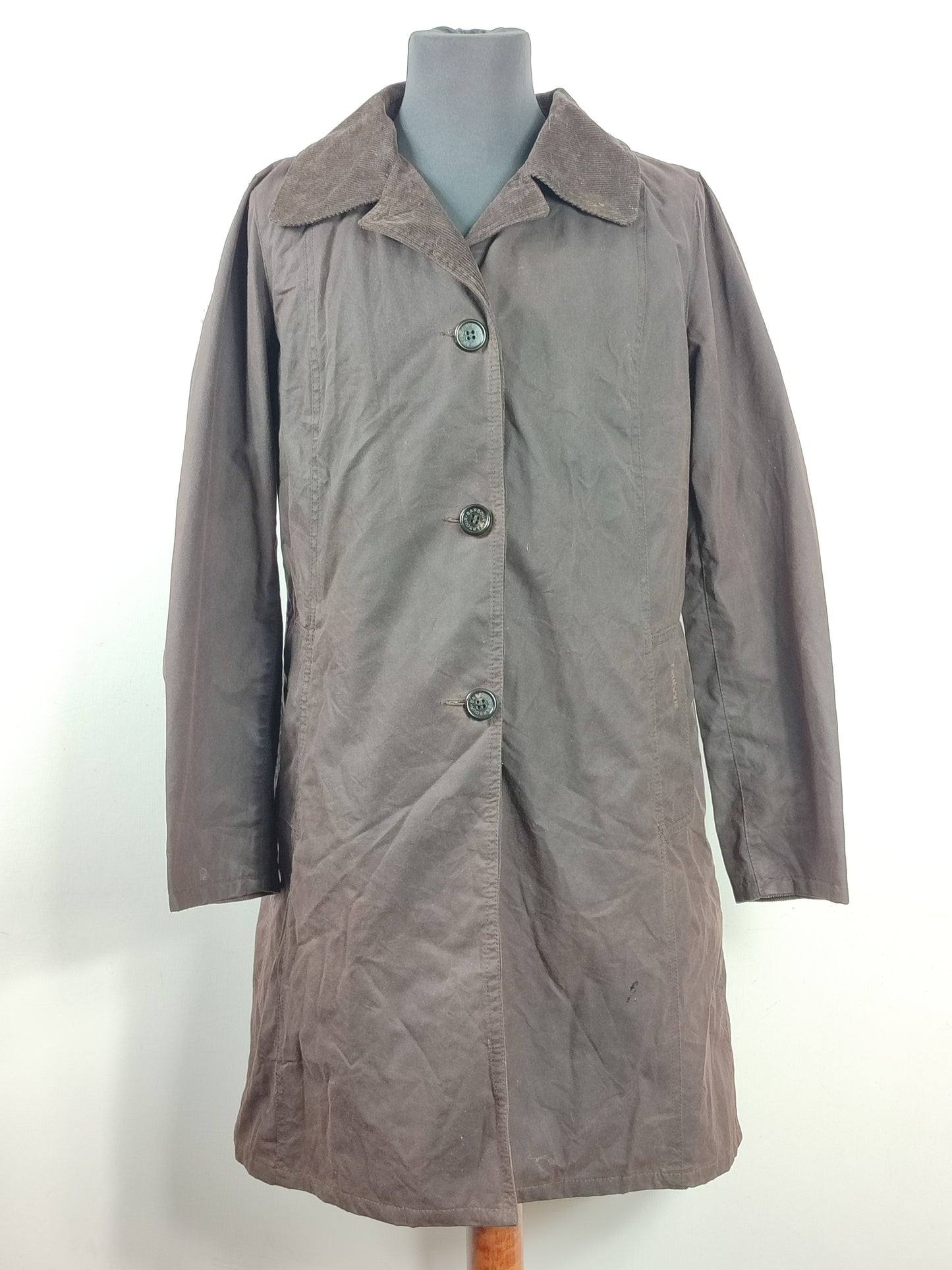Trench Barbour marrone cerato donna Medium Uk14 - Georgina Wax Trench Jacket brown uk14