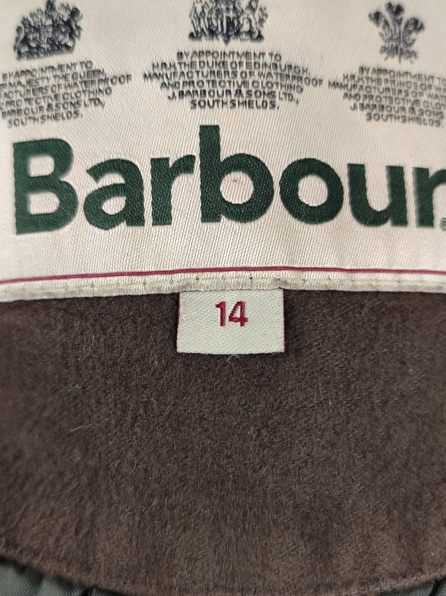 Barbour Giacca da donna Medium Uk14 Tg. 44 Lady Olive Wax Garsdale Jacket Size UK14