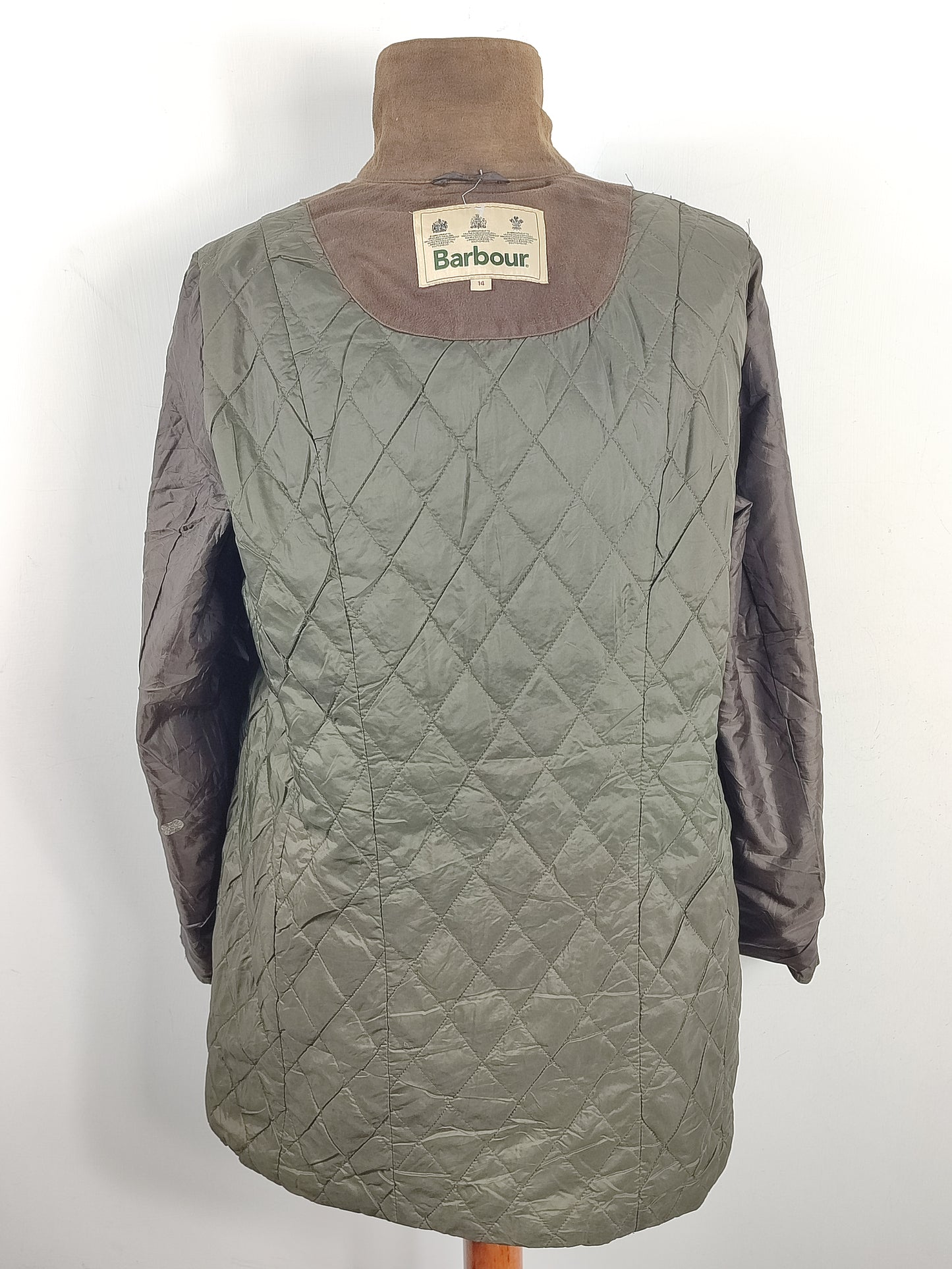 Barbour Giacca da donna Medium Uk14 Tg. 44 Lady Olive Wax Garsdale Jacket Size UK14