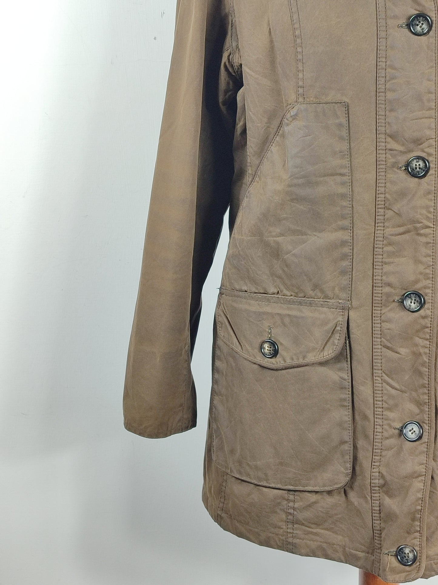 Barbour Giacca da donna Medium Uk14 Tg. 44 Lady Olive Wax Garsdale Jacket Size UK14