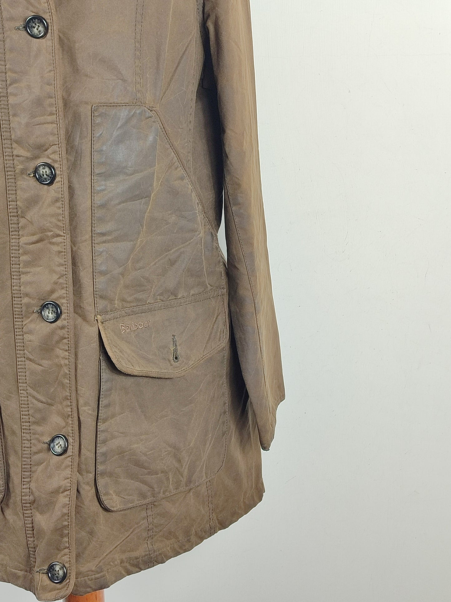 Barbour Giacca da donna Medium Uk14 Tg. 44 Lady Olive Wax Garsdale Jacket Size UK14