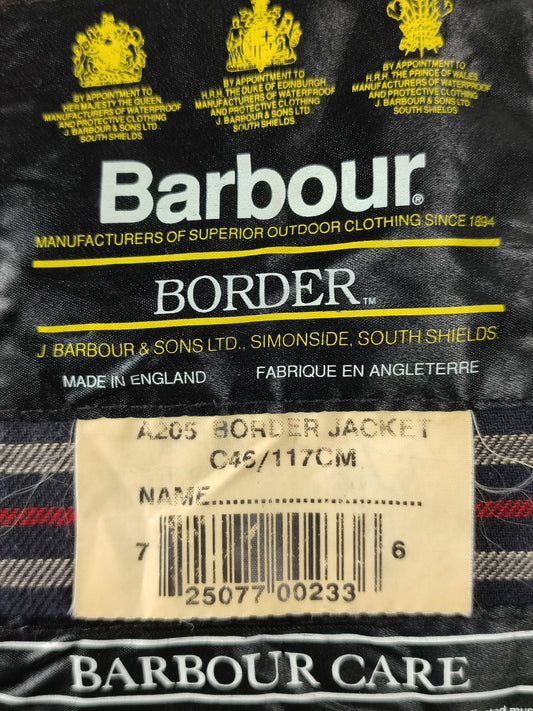 Giacca Barbour Border blu Vintage Cerata C46/117 cm - Navy wax man Border coat C46 size XL