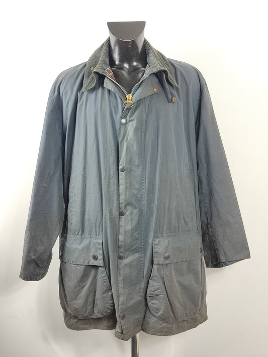 Giacca Barbour Border blu Vintage Cerata C46/117 cm - Navy wax man Border coat C46 size XL