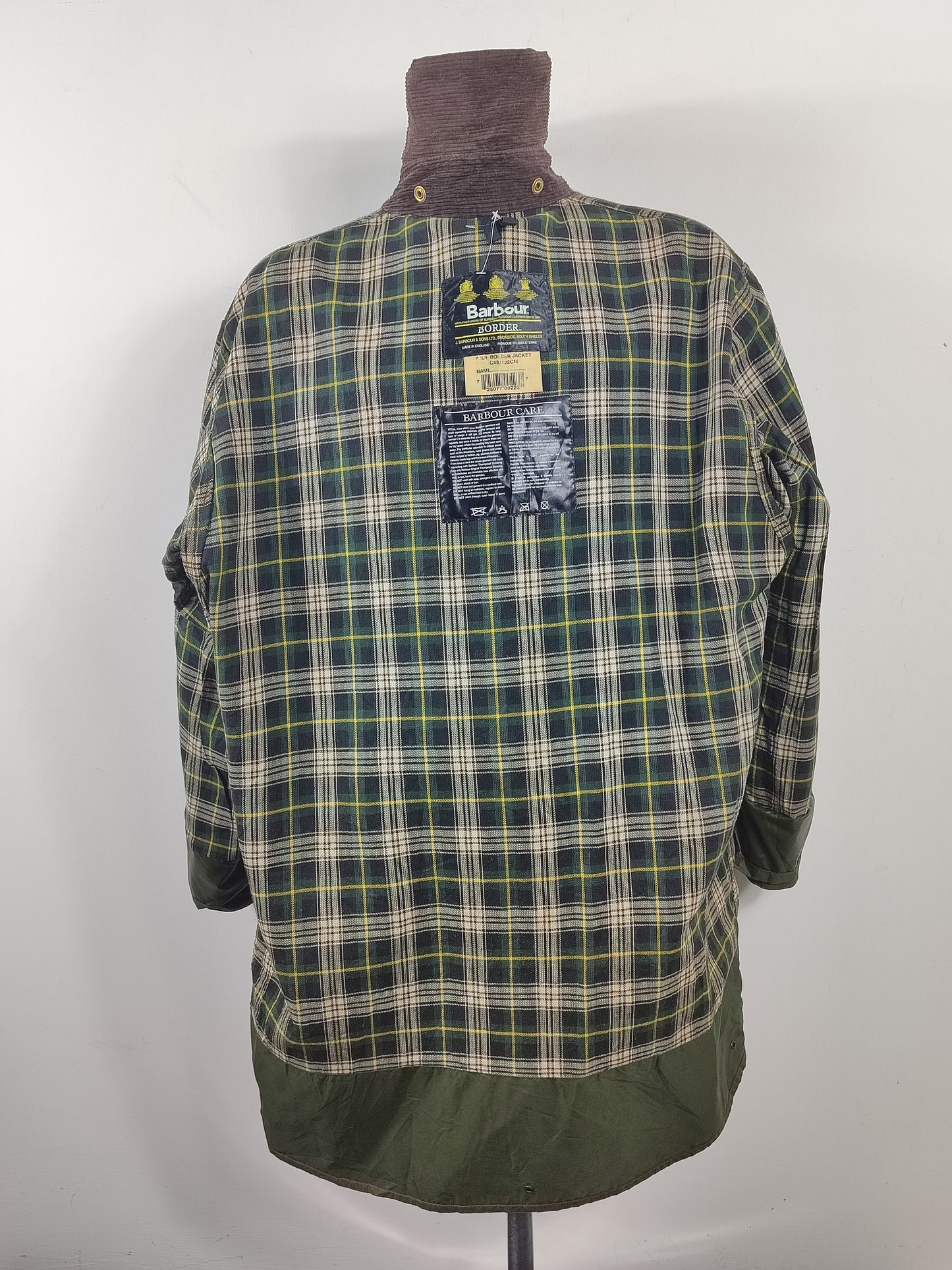 Barbour Giacca Uomo Border Verde Vintage C48/122cm Xlarge- Green wax Vintage Coat XL