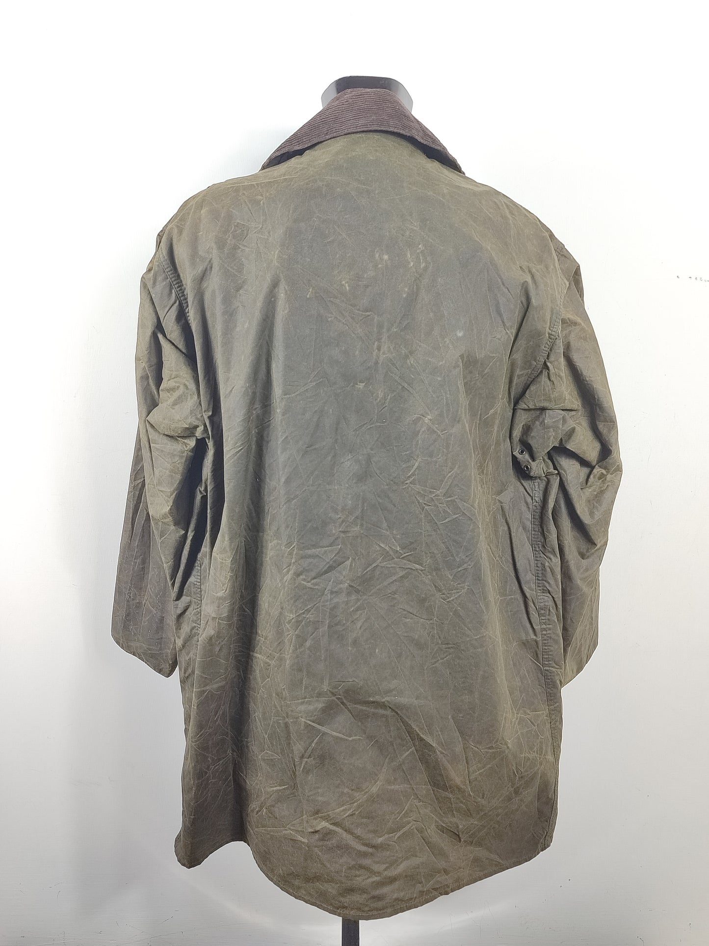 Barbour Giacca Uomo Border Verde Vintage C48/122cm Xlarge- Green wax Vintage Coat XL