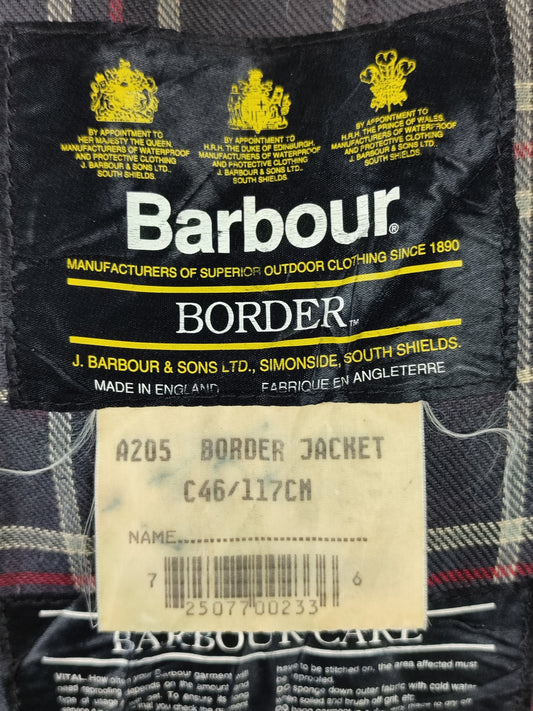 Giacca Barbour Border blu Vintage Cerata C46/117 cm - Navy wax man Border coat C46 size XL