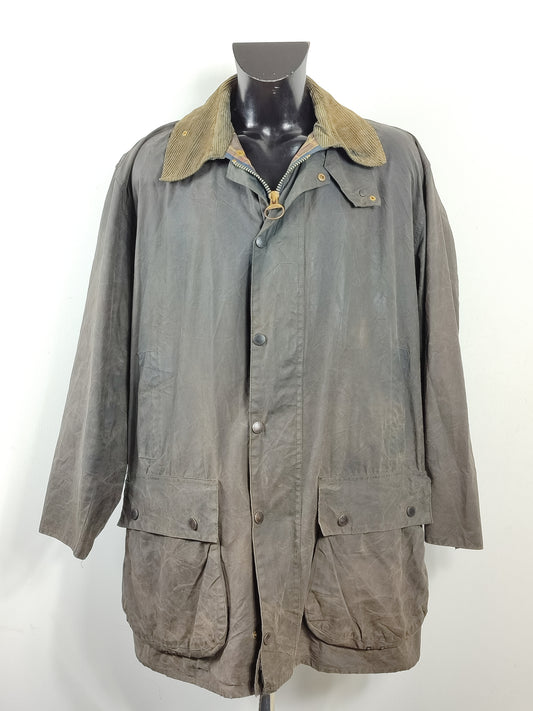 Giacca Barbour Border blu Vintage Cerata C46/117 cm - Navy wax man Border coat C46 size XL