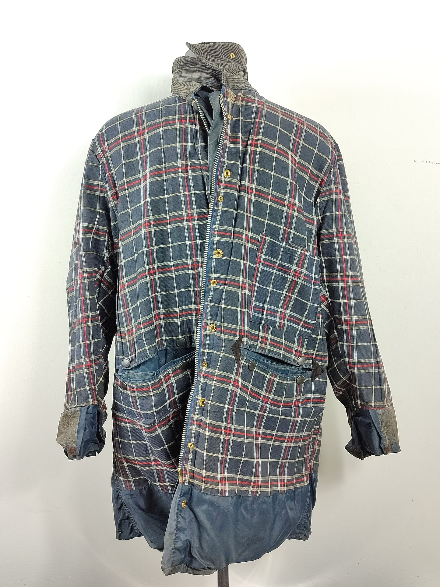 Barbour Giacca Uomo Border blu Vintage C48/122cm Xlarge- Navy wax Vintage Border Coat XL