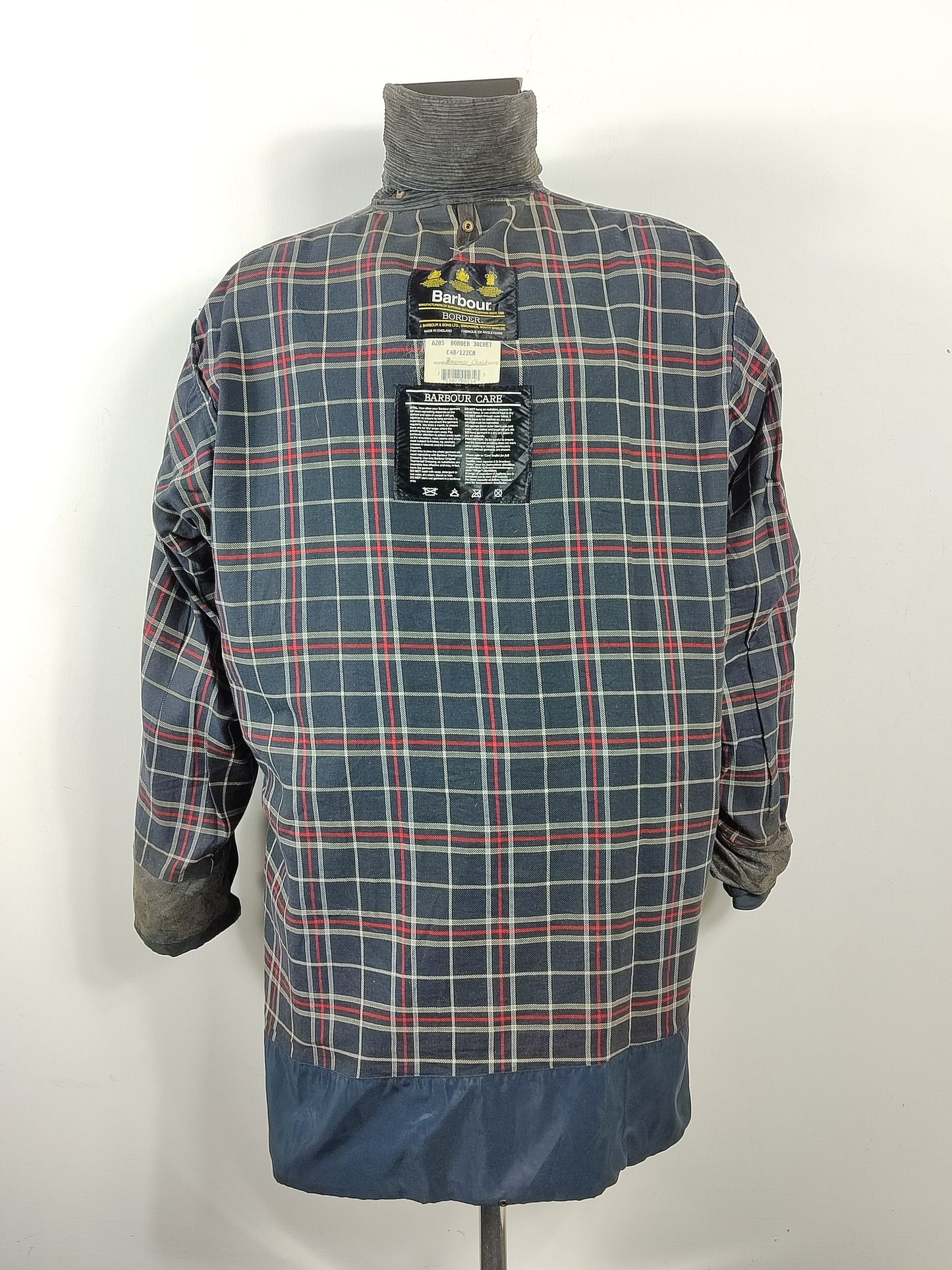 Barbour Giacca Uomo Border blu Vintage C48/122cm Xlarge- Navy wax Vintage Border Coat XL