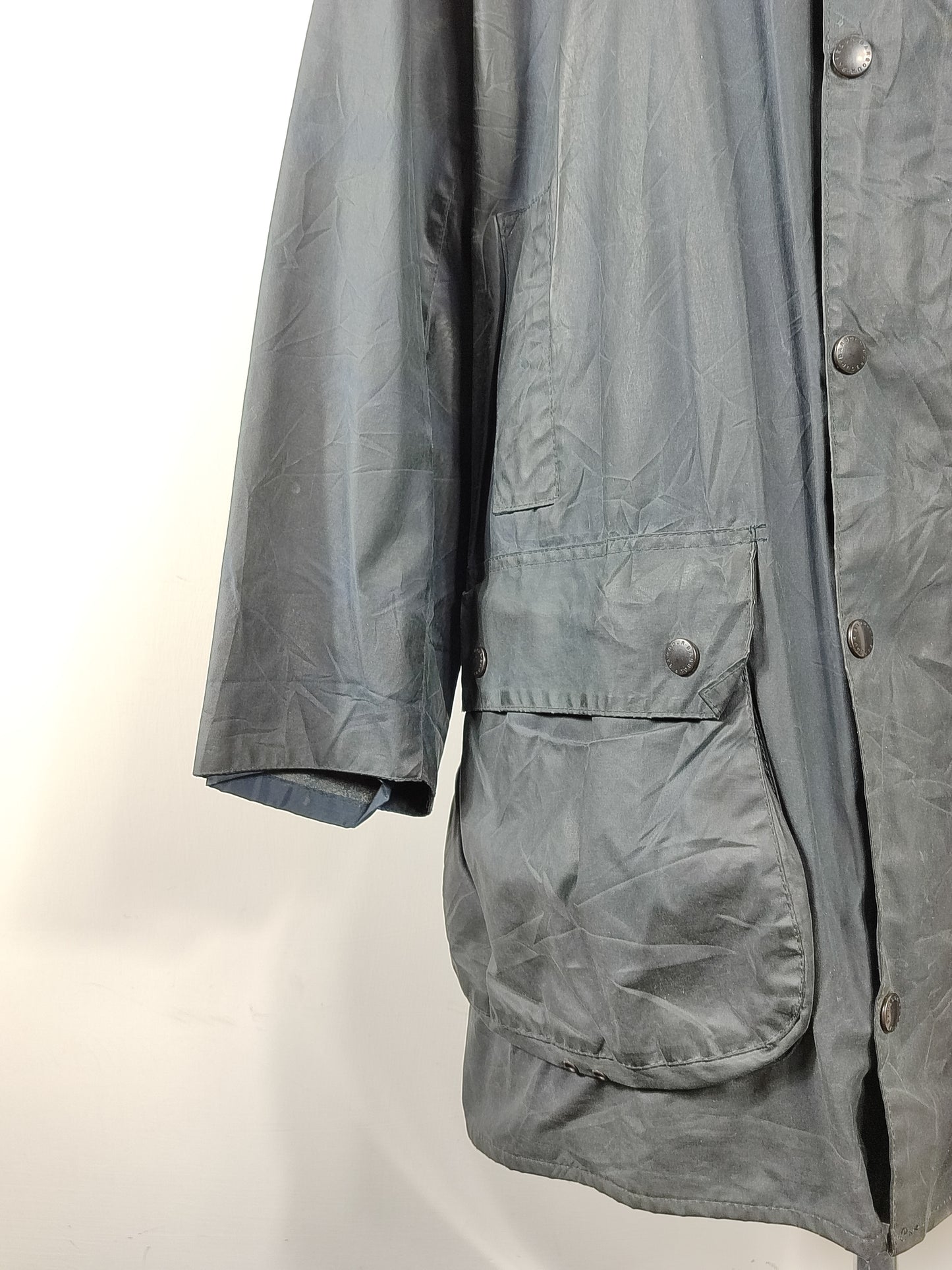 Barbour Giacca Uomo Border blu Vintage C48/122cm Xlarge- Navy wax Vintage Border Coat XL