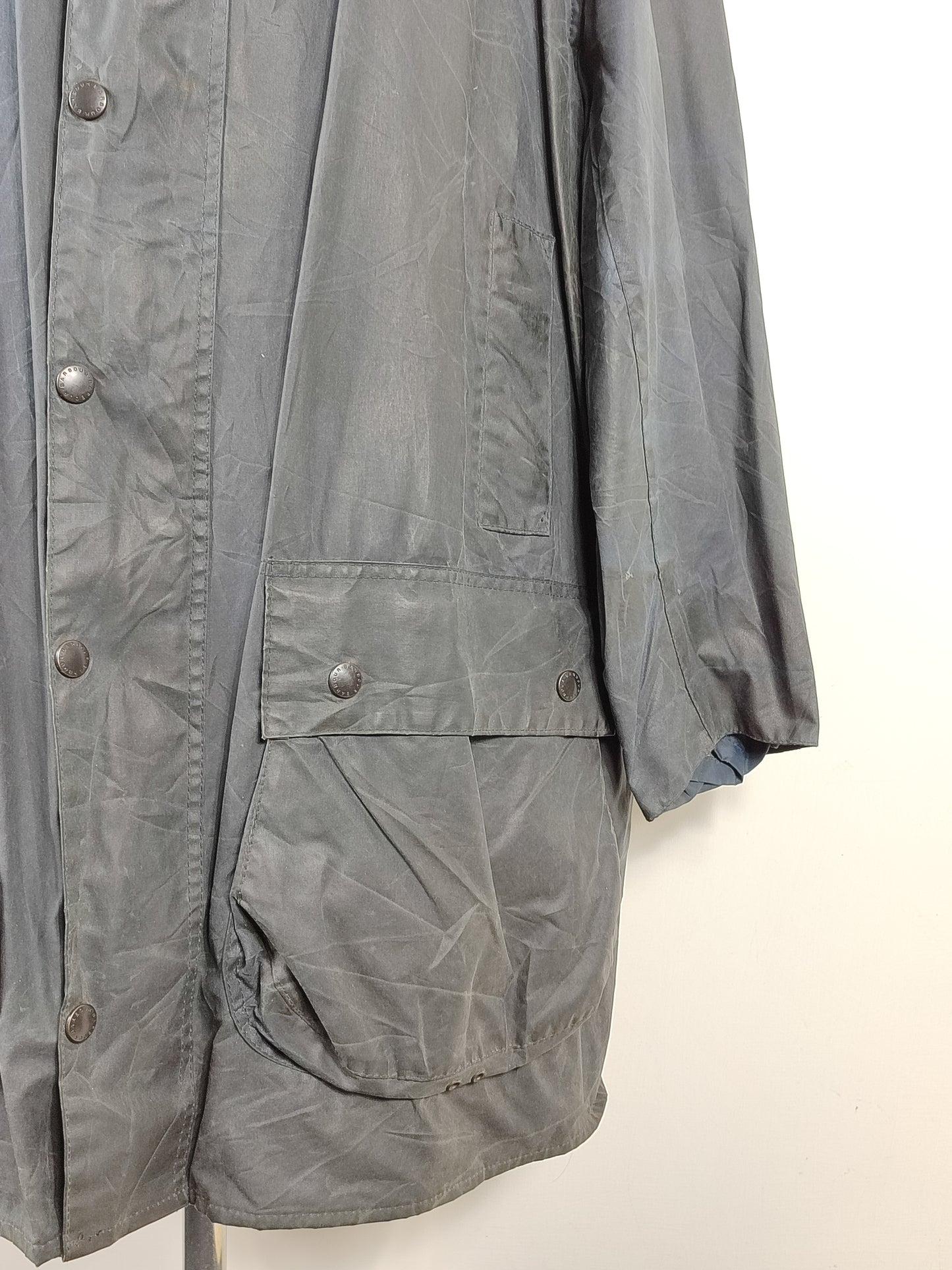 Barbour Giacca Uomo Border blu Vintage C48/122cm Xlarge- Navy wax Vintage Border Coat XL