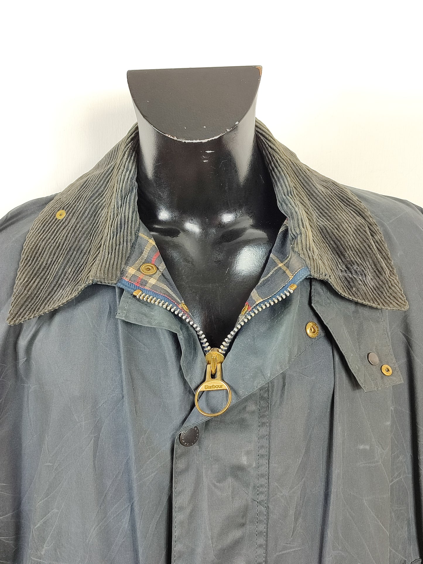Barbour Giacca Uomo Border blu Vintage C48/122cm Xlarge- Navy wax Vintage Border Coat XL