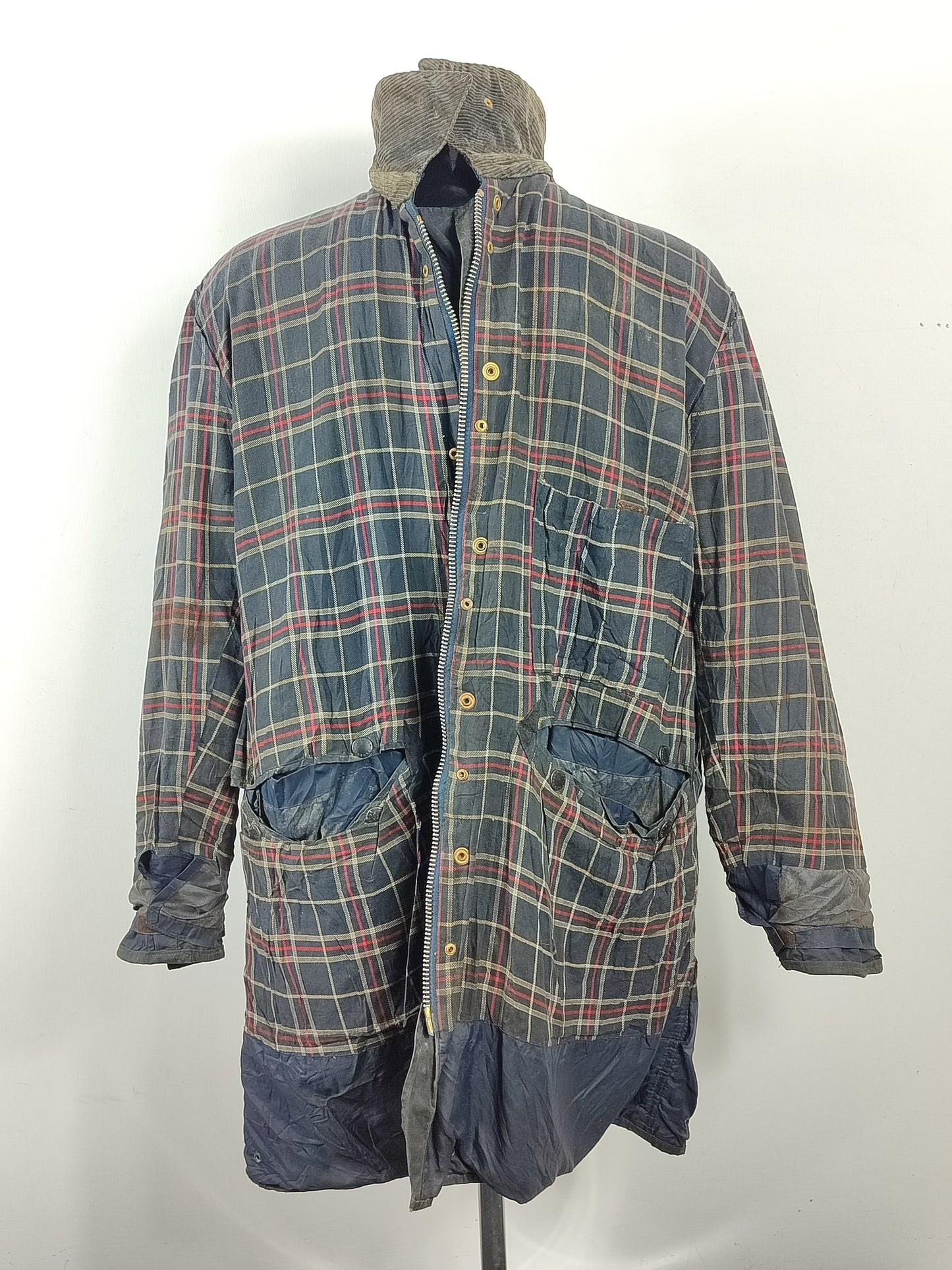 Barbour Giacca Uomo Border blu Vintage C48/122cm Xlarge- Navy wax Vintage Border Coat XL