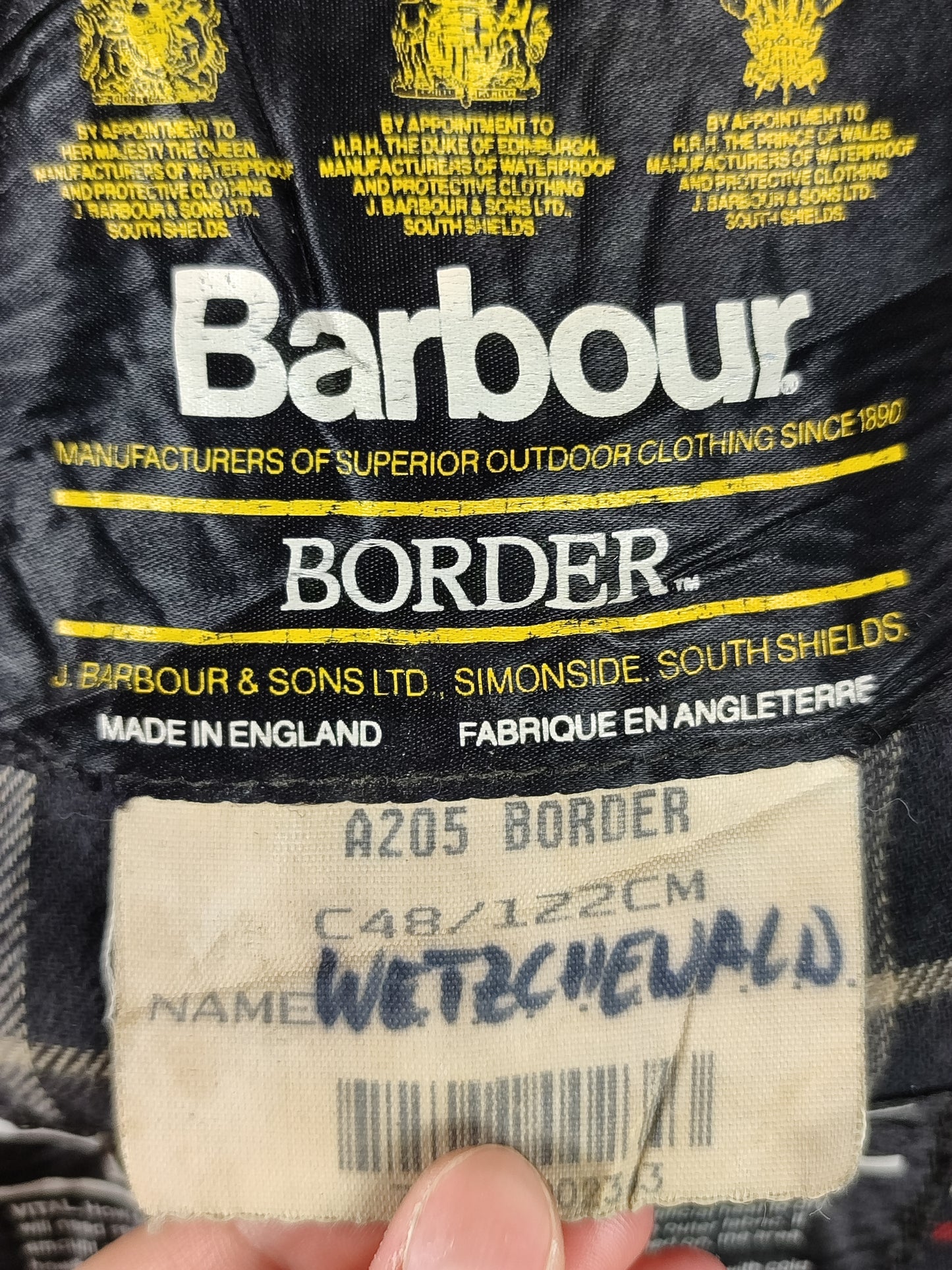 Barbour Giacca Uomo Border blu Vintage C48/122cm Xlarge- Navy wax Vintage Border Coat XL