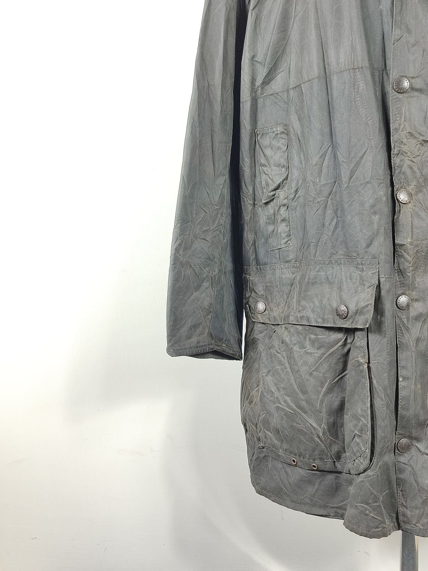 Barbour Giacca Uomo Border blu Vintage C48/122cm Xlarge- Navy wax Vintage Border Coat XL