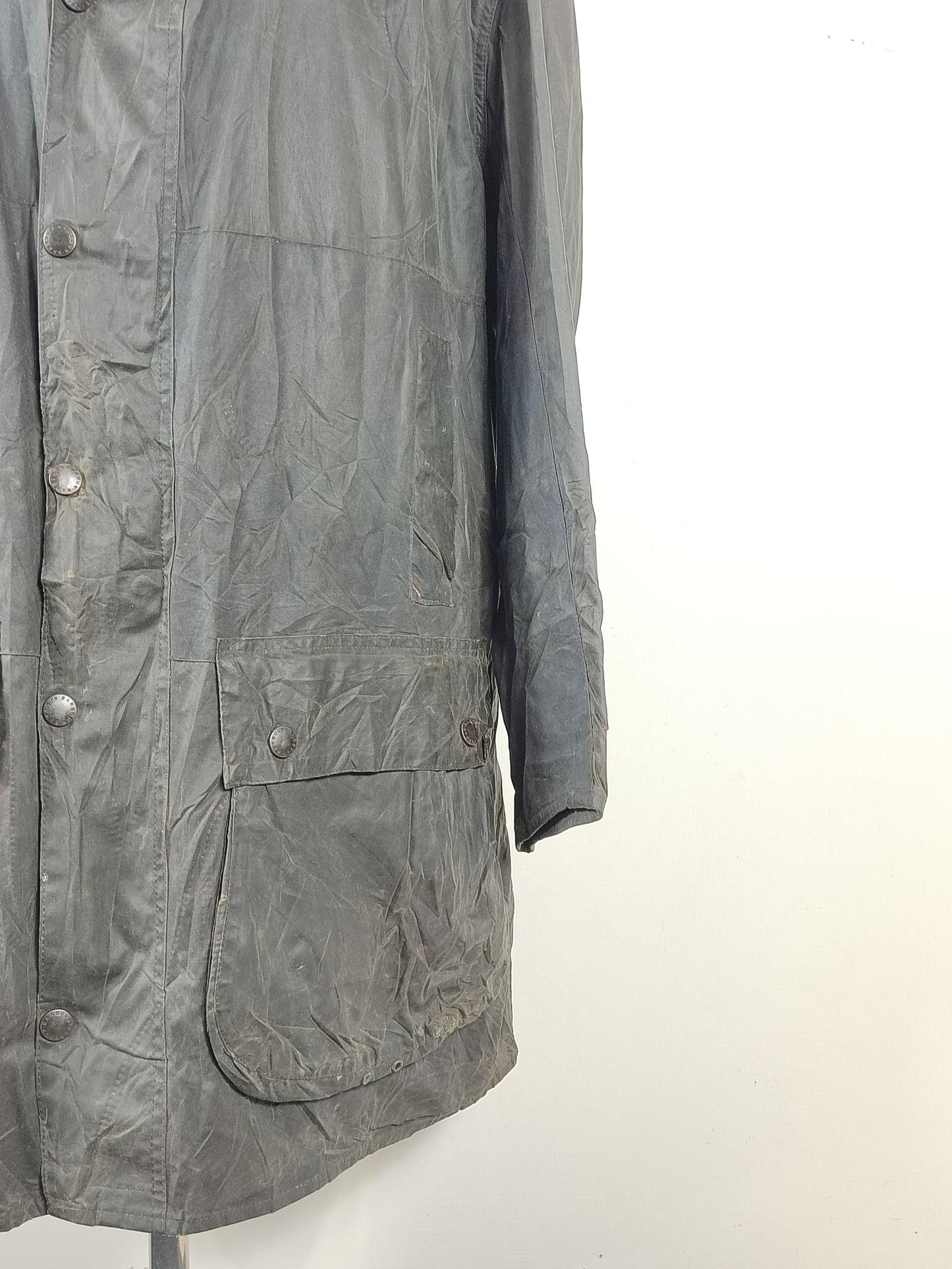 Barbour Giacca Uomo Border blu Vintage C48/122cm Xlarge- Navy wax Vintage Border Coat XL