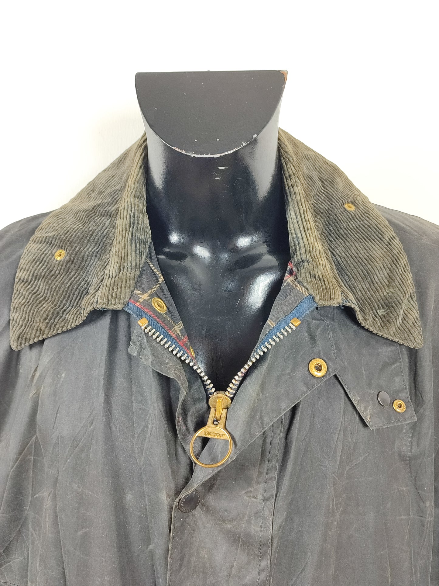 Barbour Giacca Uomo Border blu Vintage C48/122cm Xlarge- Navy wax Vintage Border Coat XL