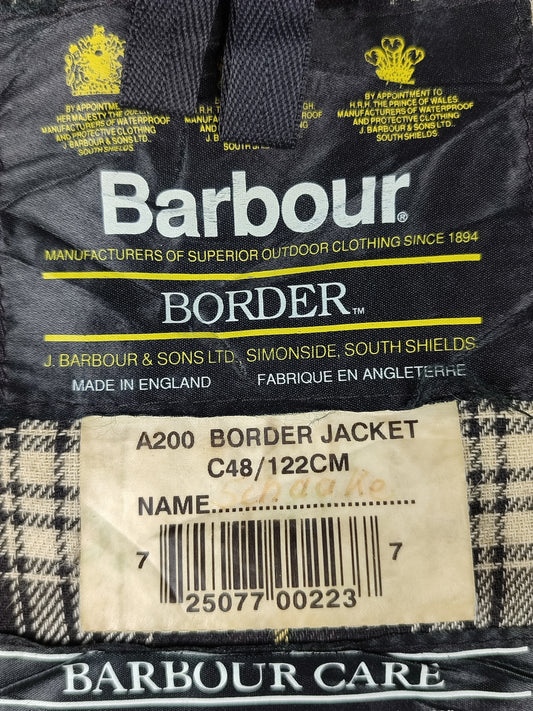Barbour Giacca Uomo Border Verde Vintage C48/122cm Xlarge- Green Man wax Vintage Coat XL
