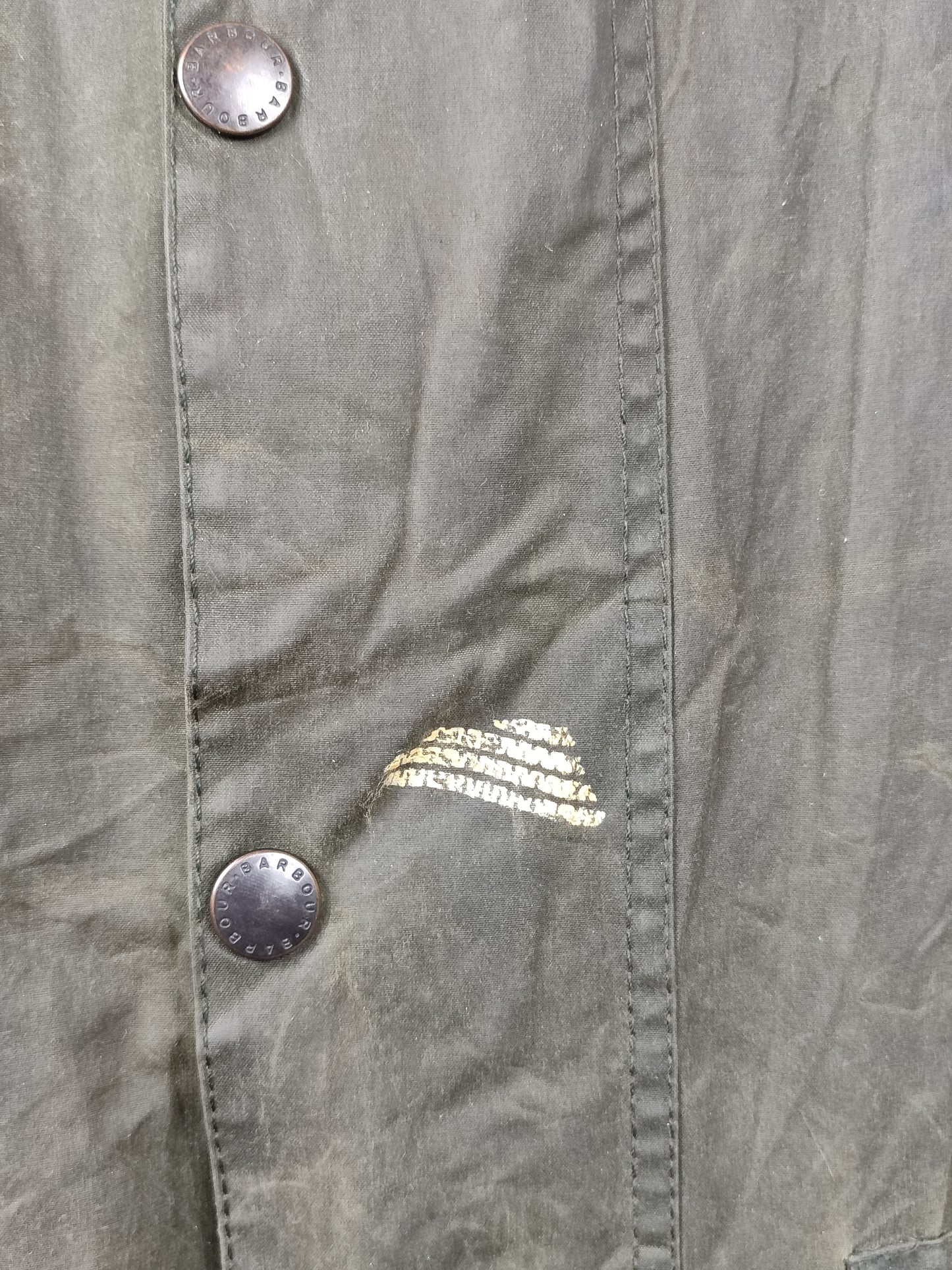 Barbour Giacca Uomo Border Verde Vintage C48/122cm Xlarge- Green Man wax Vintage Coat XL