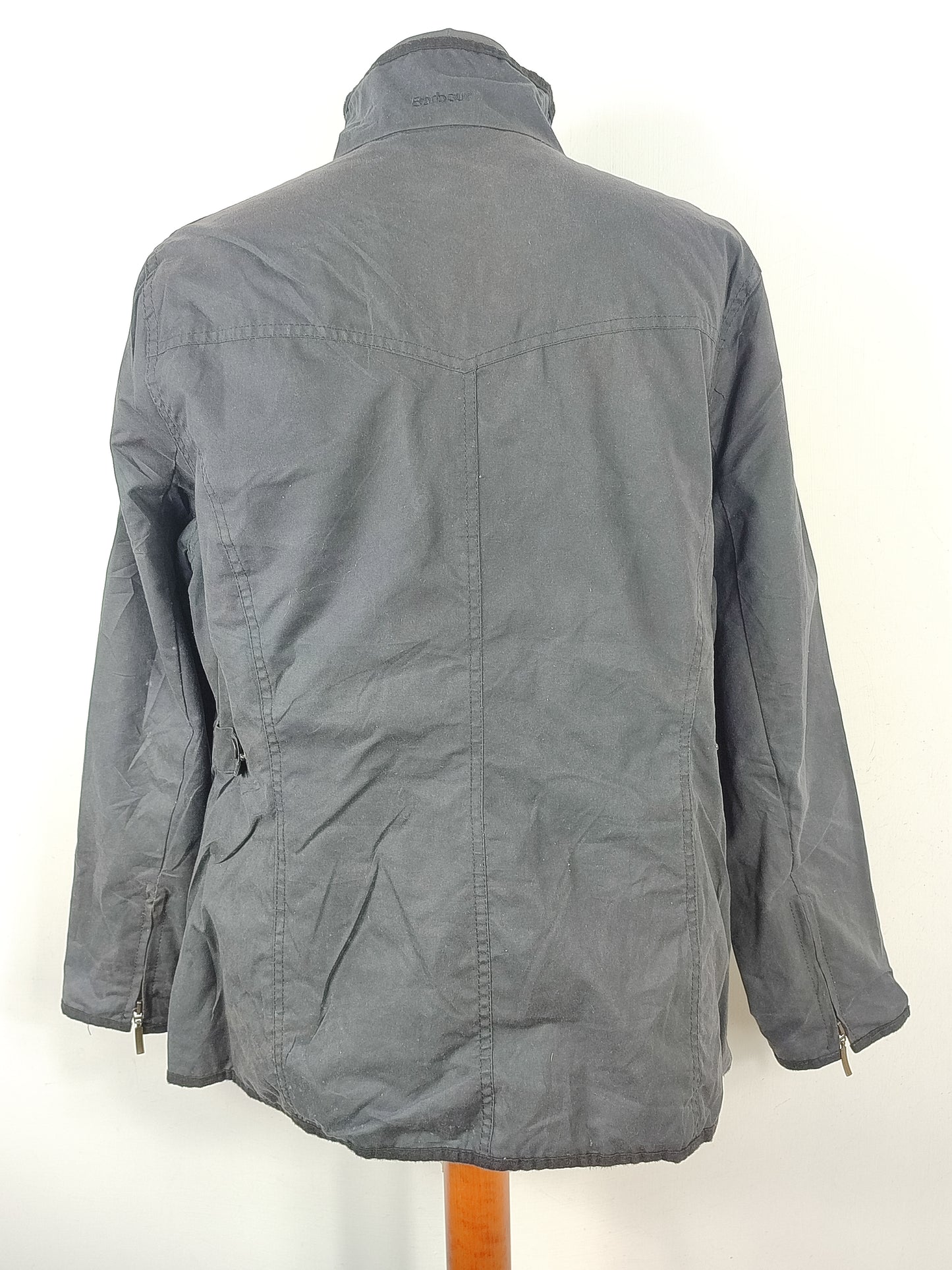 Barbour Giacca corta nera cerata UNISEX Tg. 48 Black Wax Utility Jacket size uk18