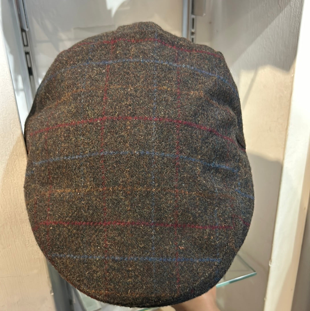 Coppola nuova inglese verde scuro a fantasia in lana - English New Flat Cap