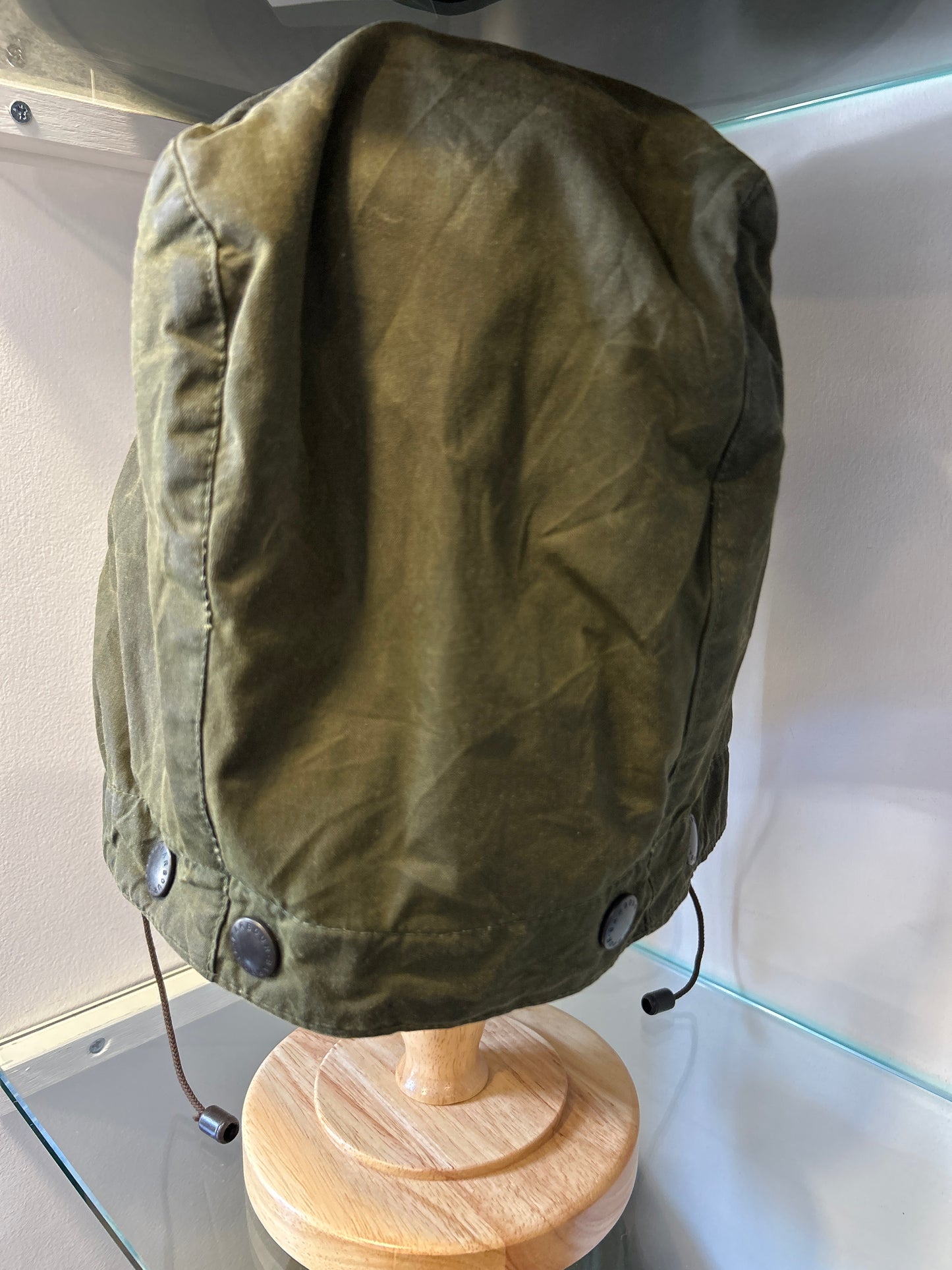 RARO Cappuccio Barbour vintage verde per Northumbria cerato Taglia Unica -Rare Northumbria Hood A411 - Shop In London