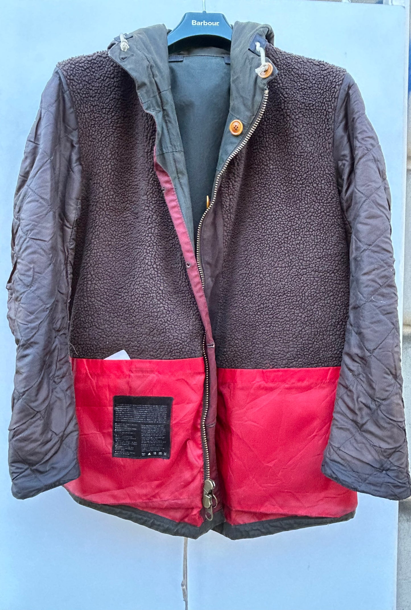 RARO GameParka Barbour verde con cappuccio Large - Wax Green Game Parka Size Large