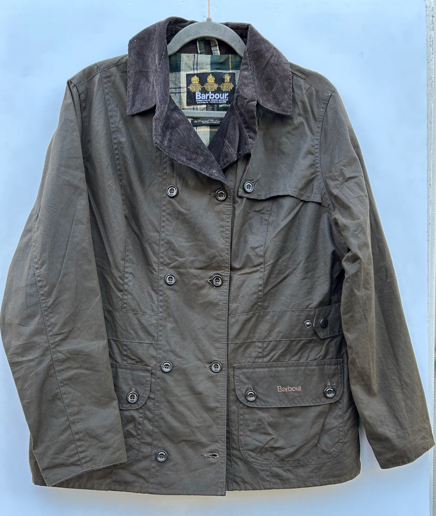 Giacca Barbour doppio petto unisex verde Uk16 tg.46 - Green double breasted Jacket uk16