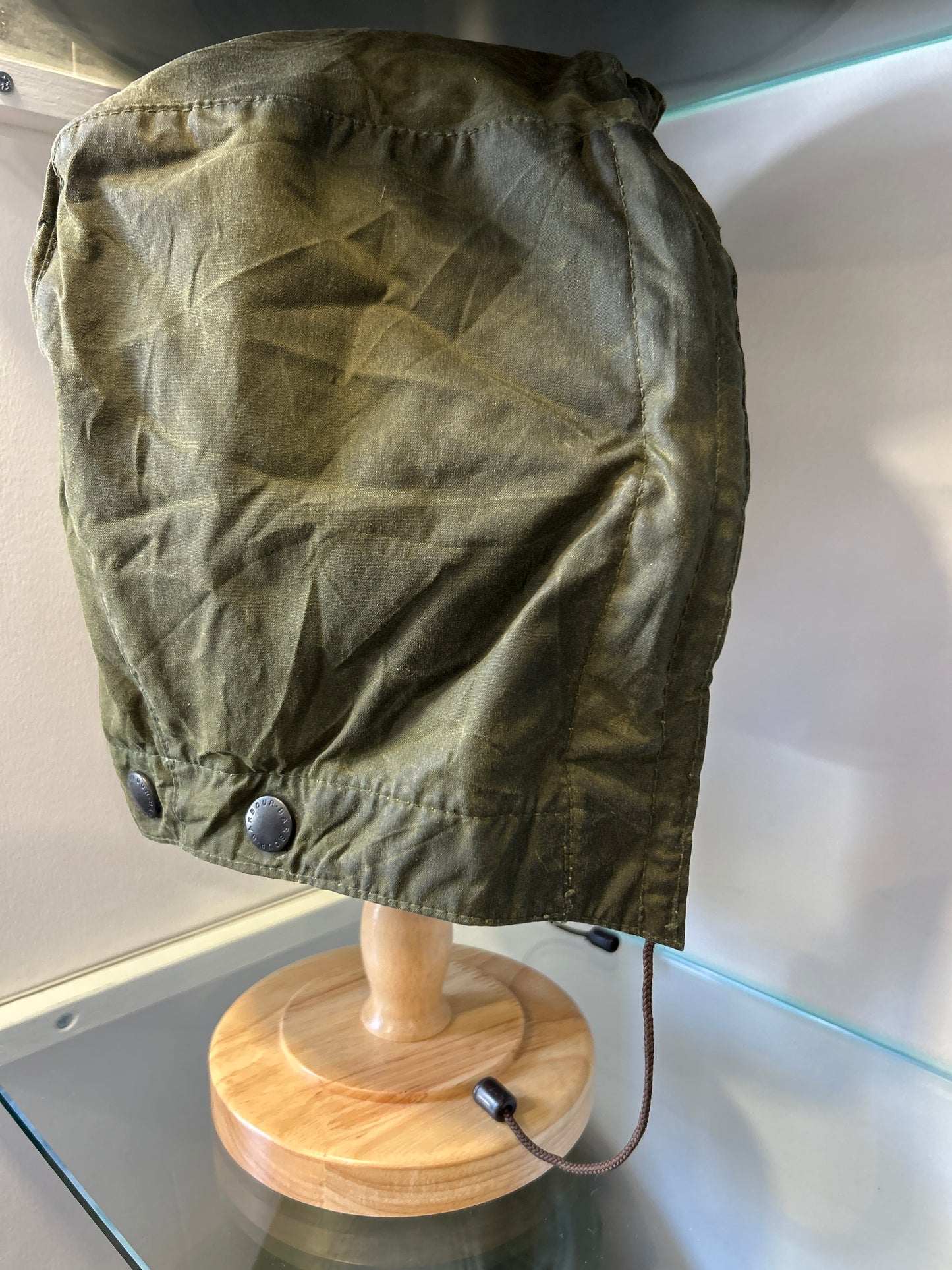 RARO Cappuccio Barbour vintage verde per Northumbria cerato Taglia Unica -Rare Northumbria Hood A411 - Shop In London