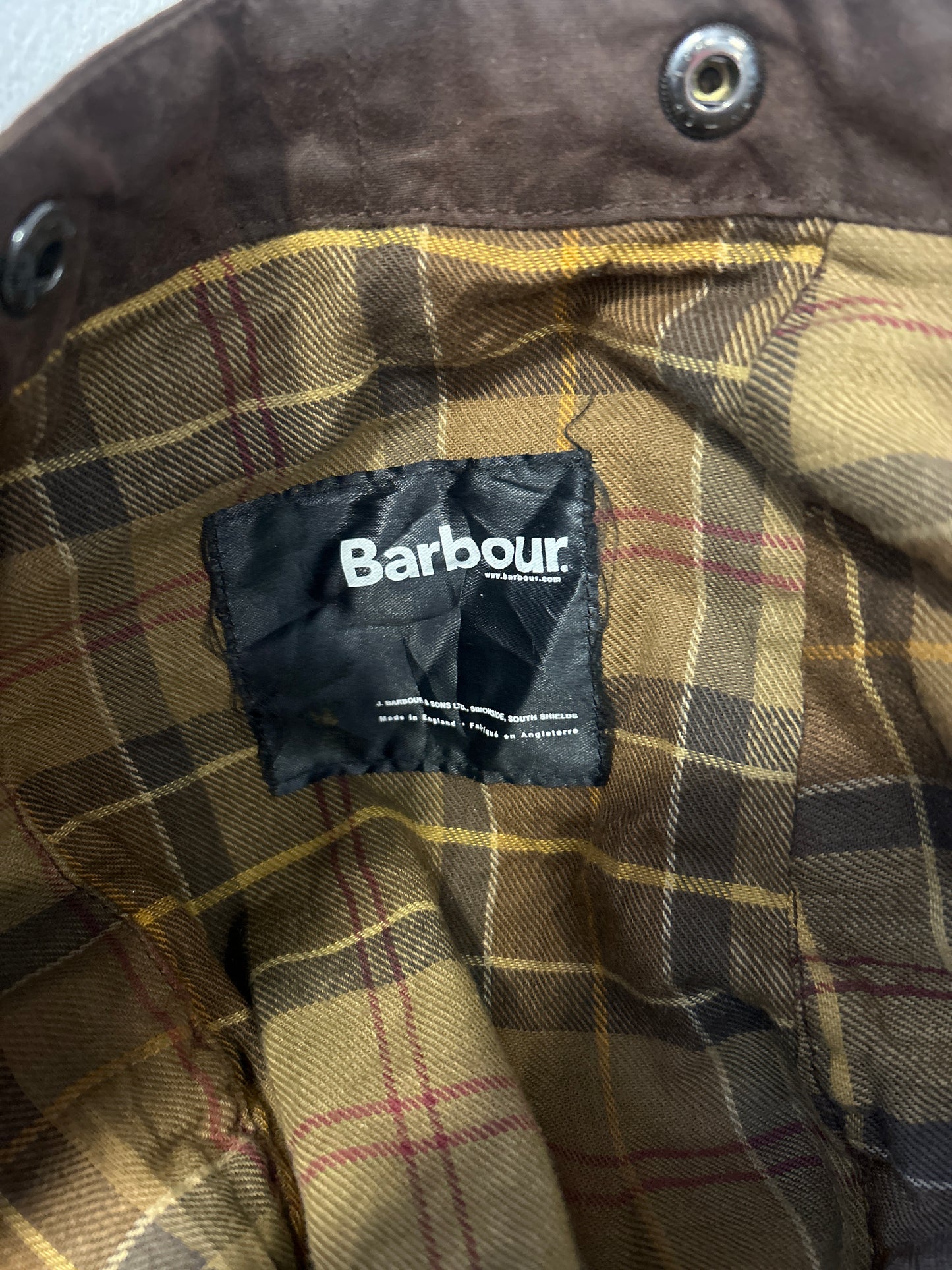 Cappuccio Barbour marrone recente A381- Brown Waxed hood One size - Shop In London