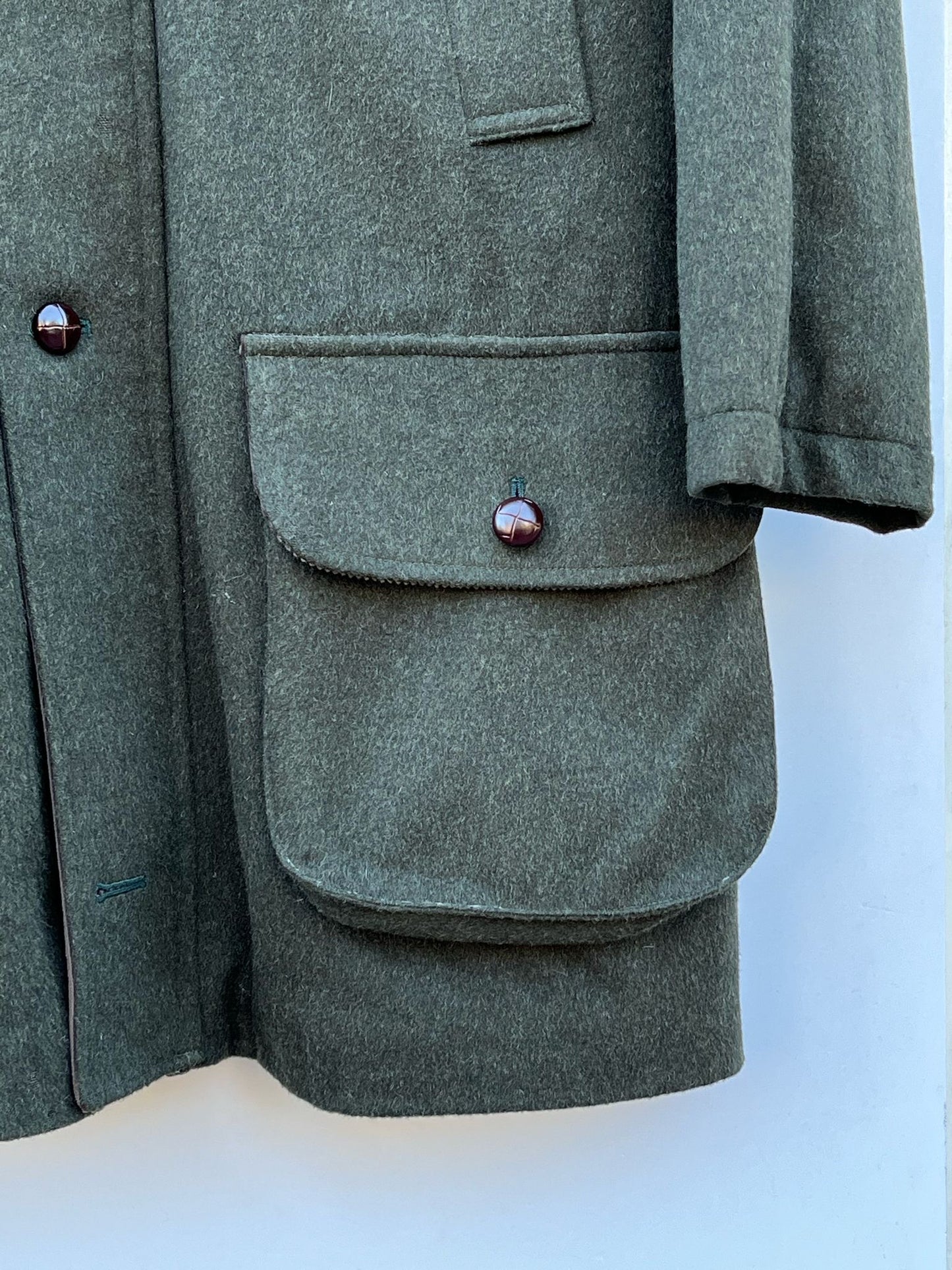RARO Barbour Cappotto Loden in Lana verde Medium 48/50 Rare wool Loden vintage coat size M
