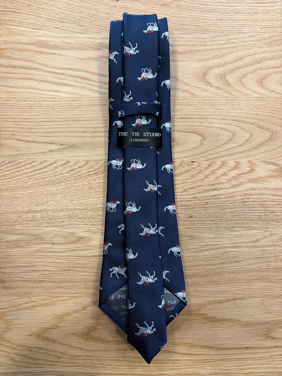 Cravatta inglese Blu con cavallo - English Navy Horse Tie