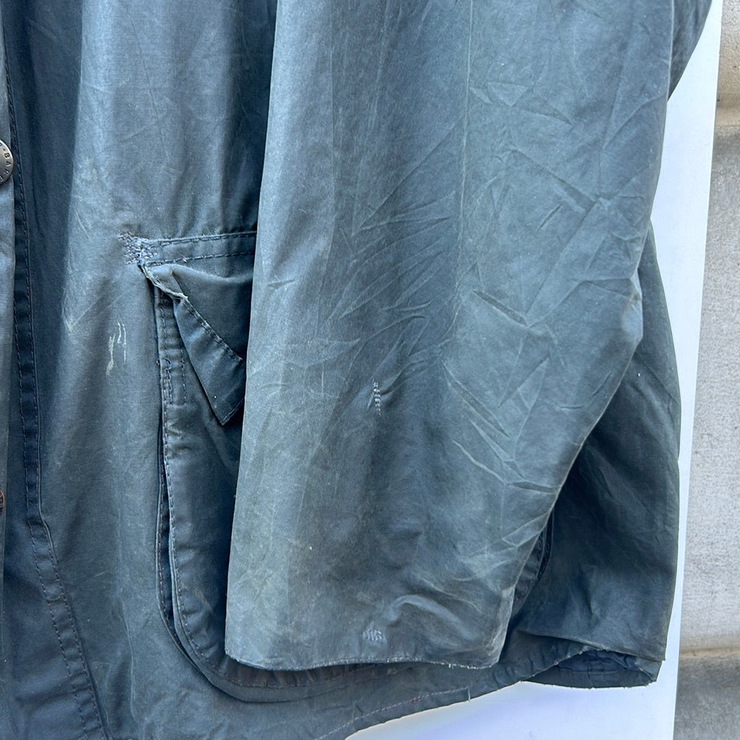Barbour Giacca Bedale Blu Vintage C52/132 CM XXXL Navy Waxed Bedale Jacket