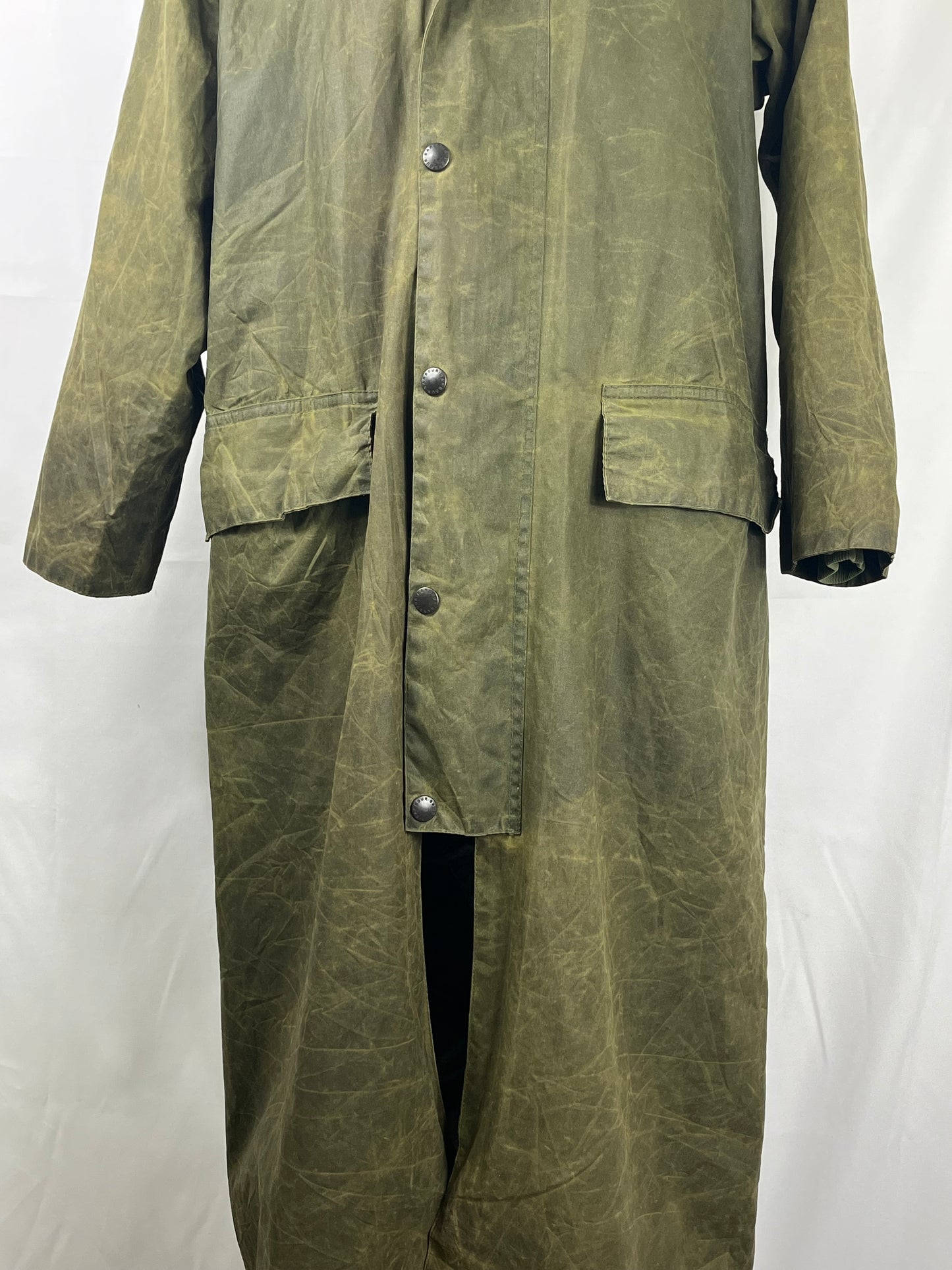 RARO Barbour Burghley Vintage verde 46/48 Unisex  Vintage wax green Burghley coat M