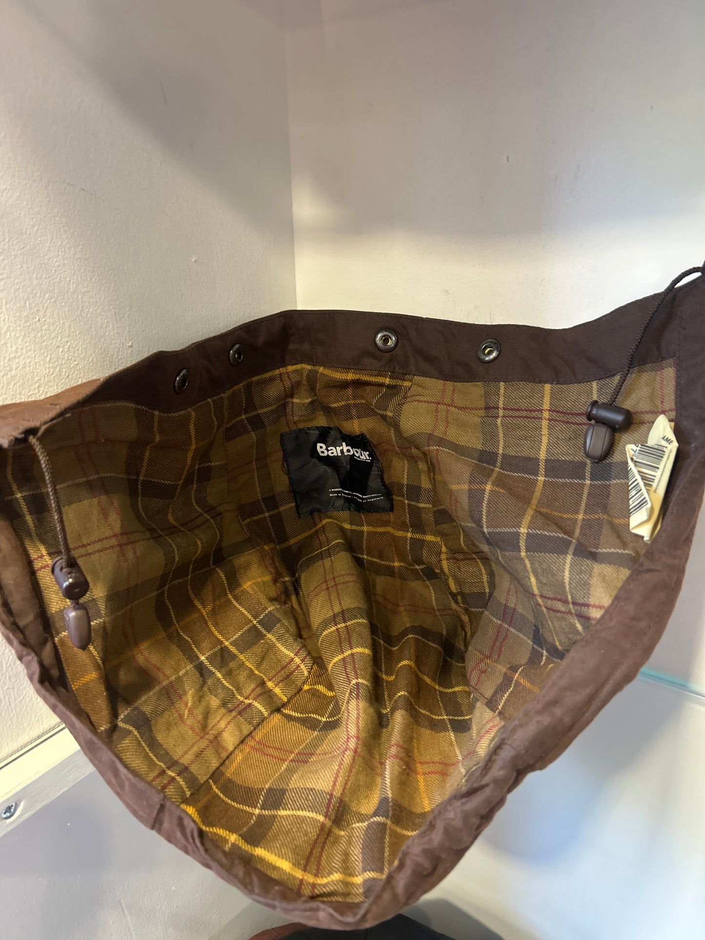 Cappuccio Barbour marrone recente A381- Brown Waxed hood One size - Shop In London
