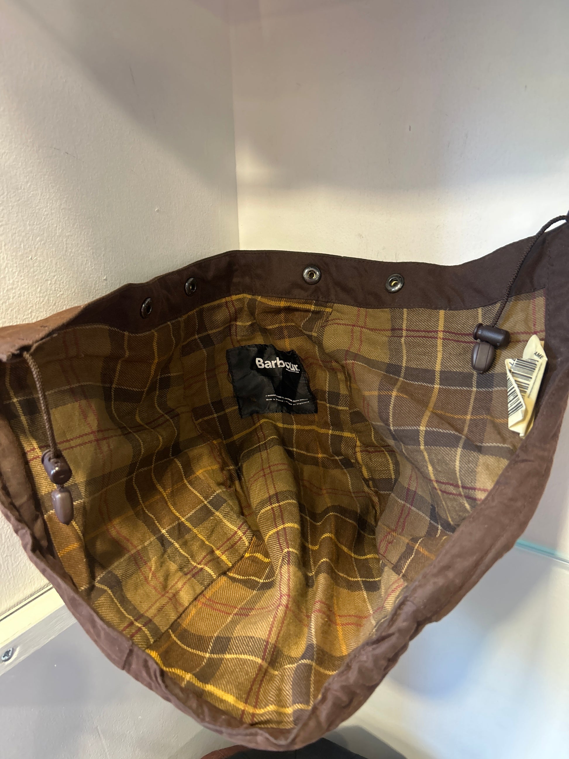 Cappuccio Barbour marrone recente A381- Brown Waxed hood One size - Shop In London