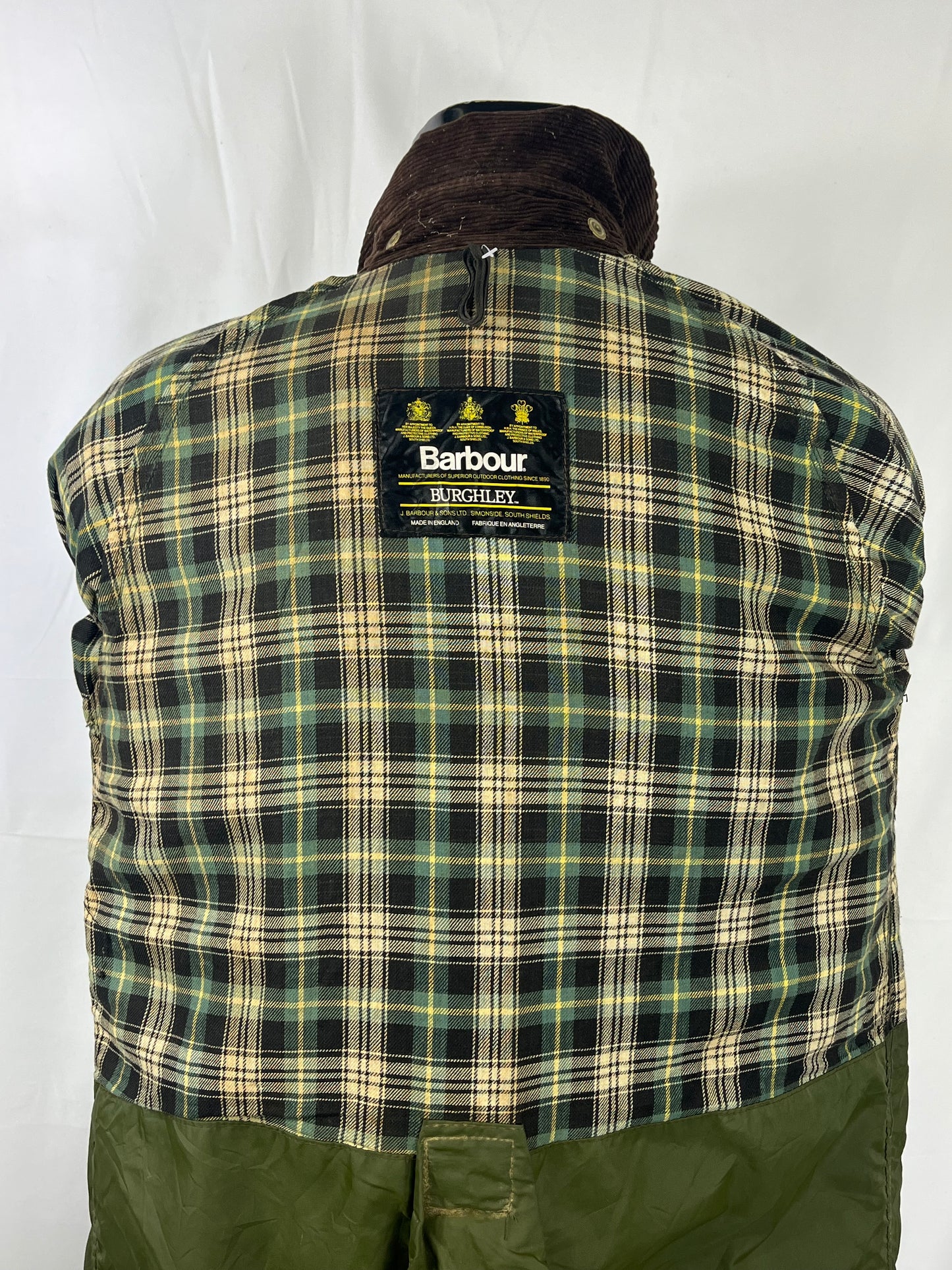 RARO Barbour Burghley Vintage verde 46/48 Unisex  Vintage wax green Burghley coat M