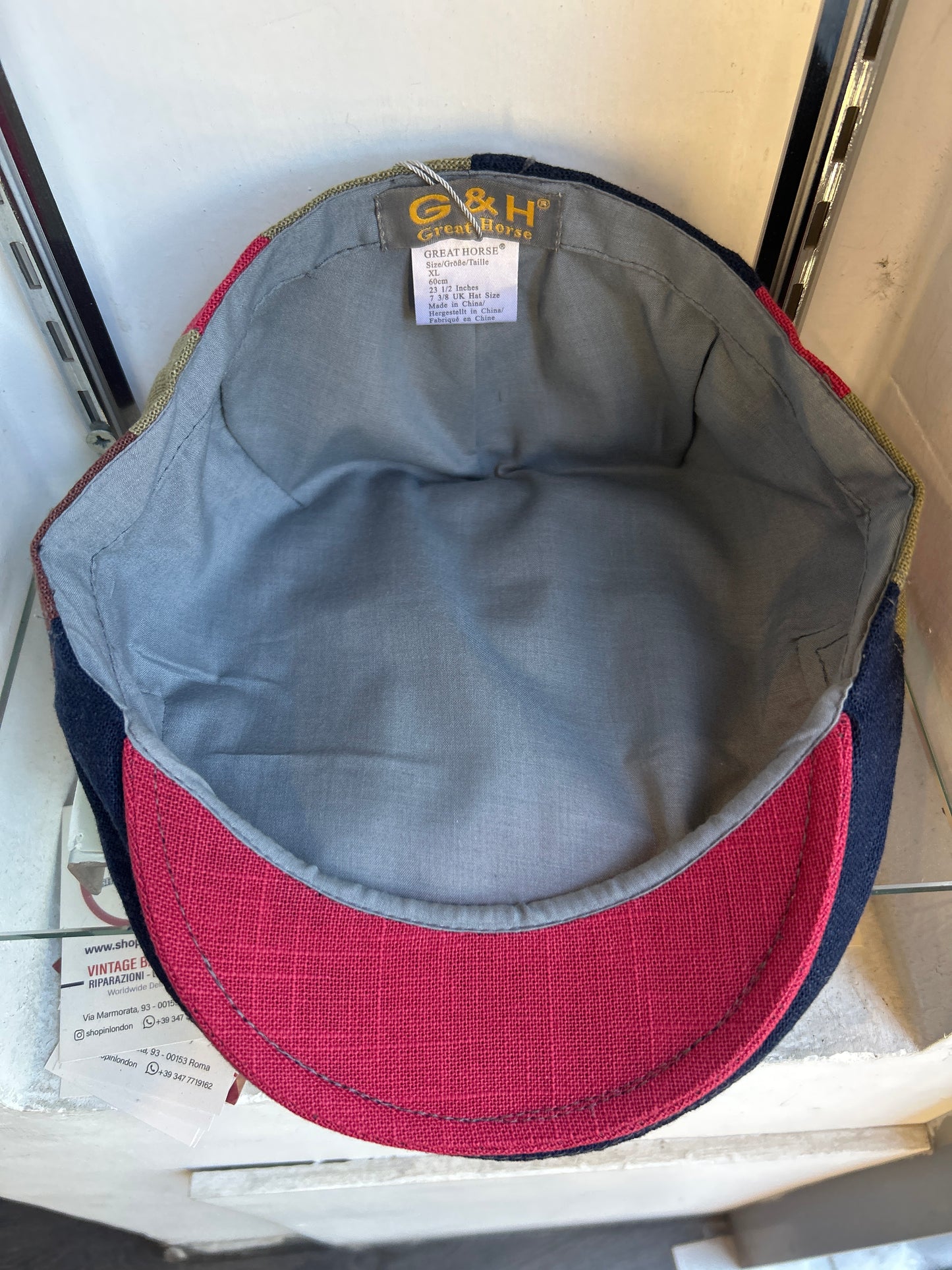 Coppola liscia nuova inglese in Lino Multicolore - New Patch Multicolor Linen Flat Cap