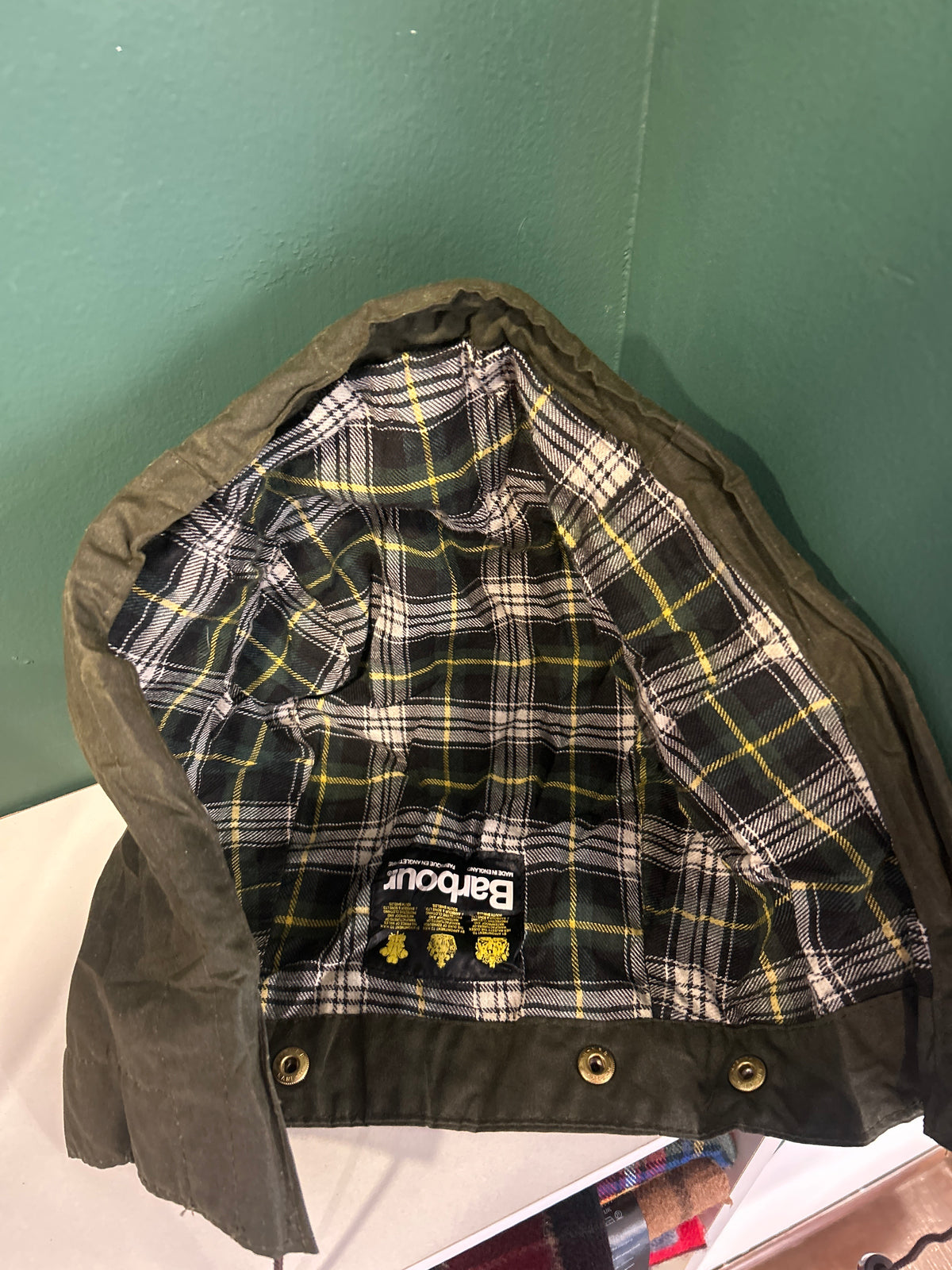 Cappuccio Barbour verde vintage - Vintage Green Barbour Hood