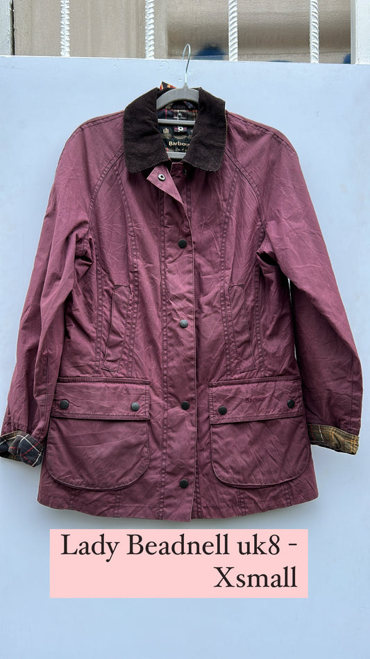 Barbour Donna Beadnell UK8 Xsmall Lady Beadnell wax Jacket