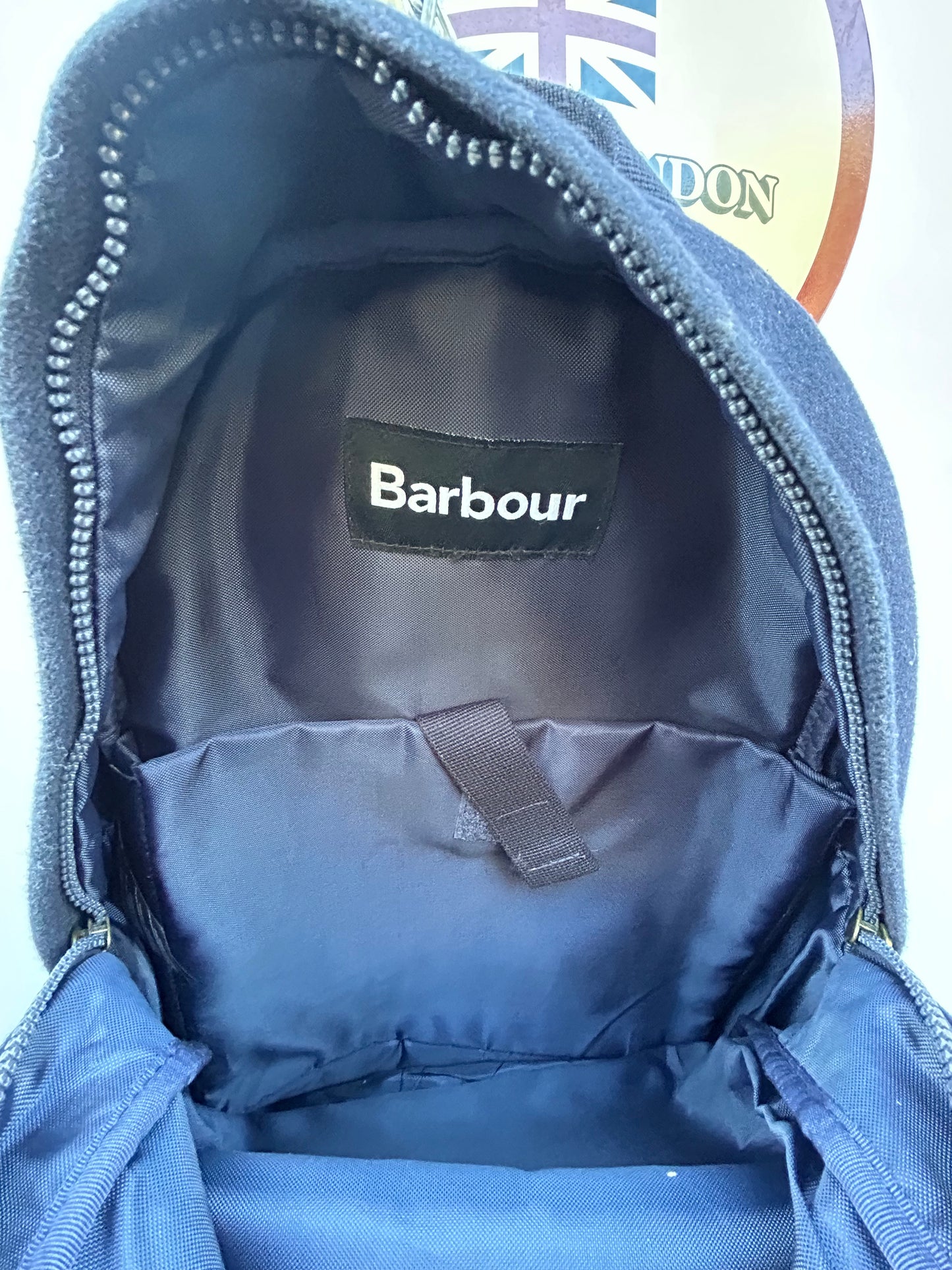Zaino Barbour in lana blu notte - Barbour wool Backpack